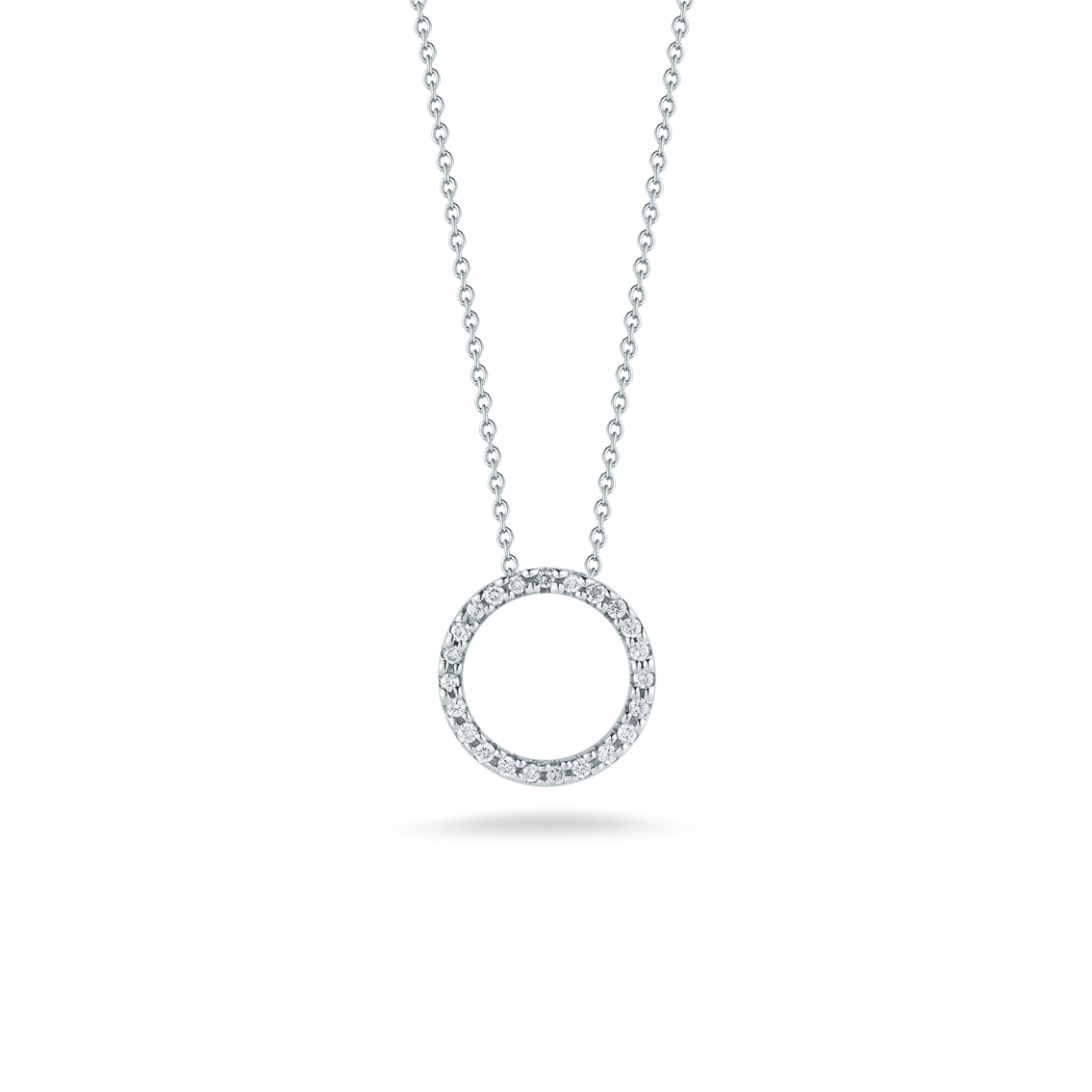 Roberto Coin Diamond Extra Small Circle Necklace