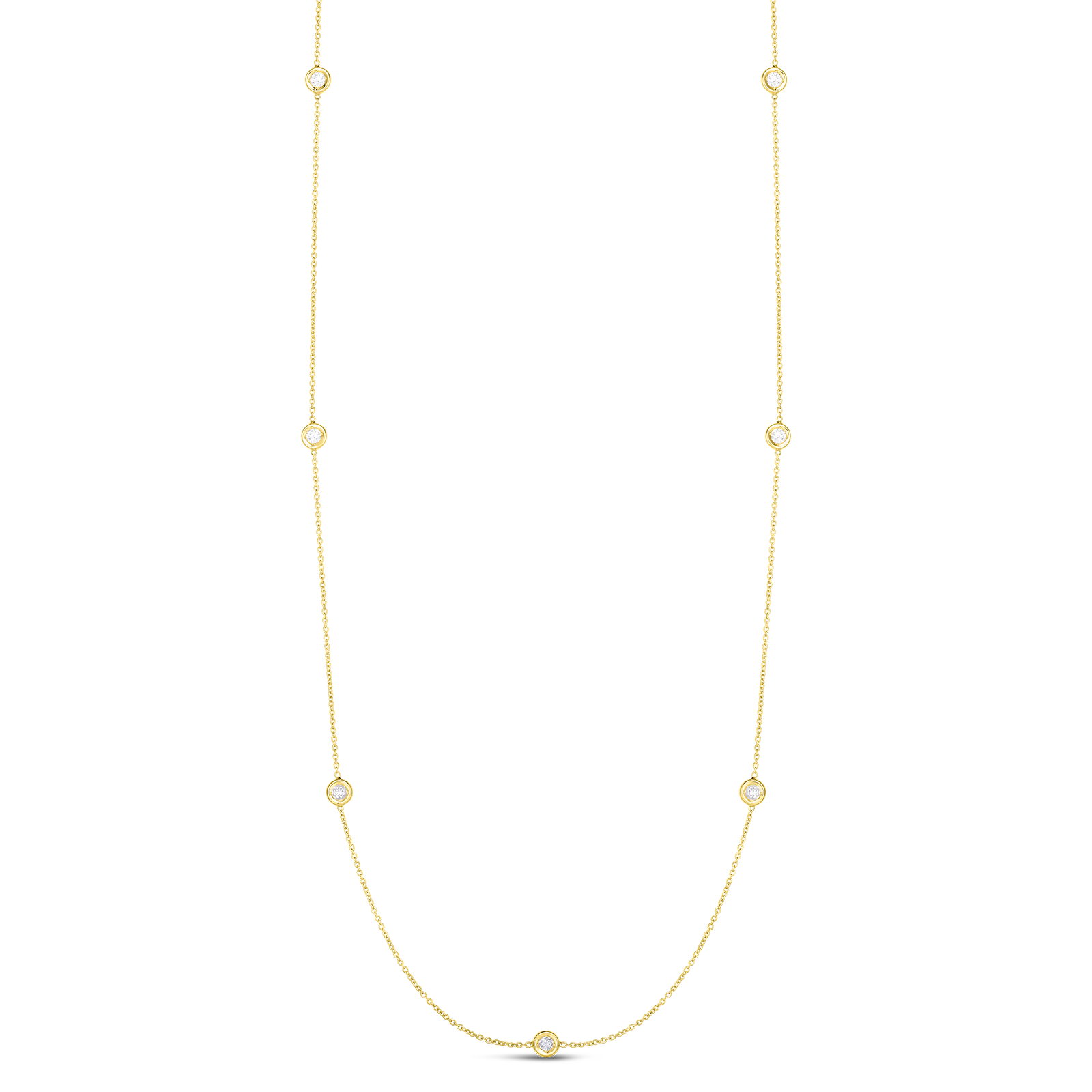 Roberto Coin Bezel Set Diamond Station Necklace