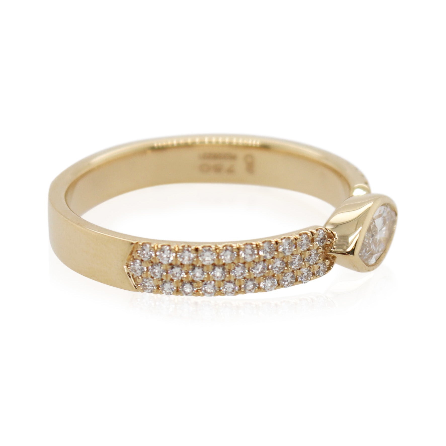 East/West Bezel Set Marquise Diamond Ring