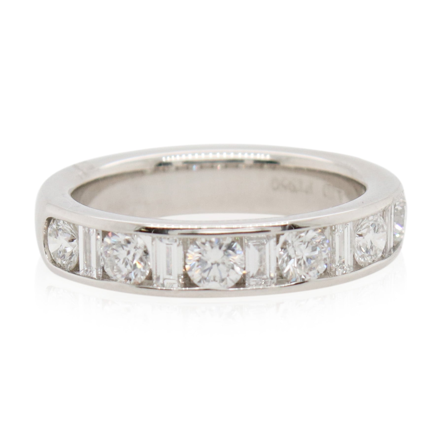 Channel Set Round and Baguette Diamond Band