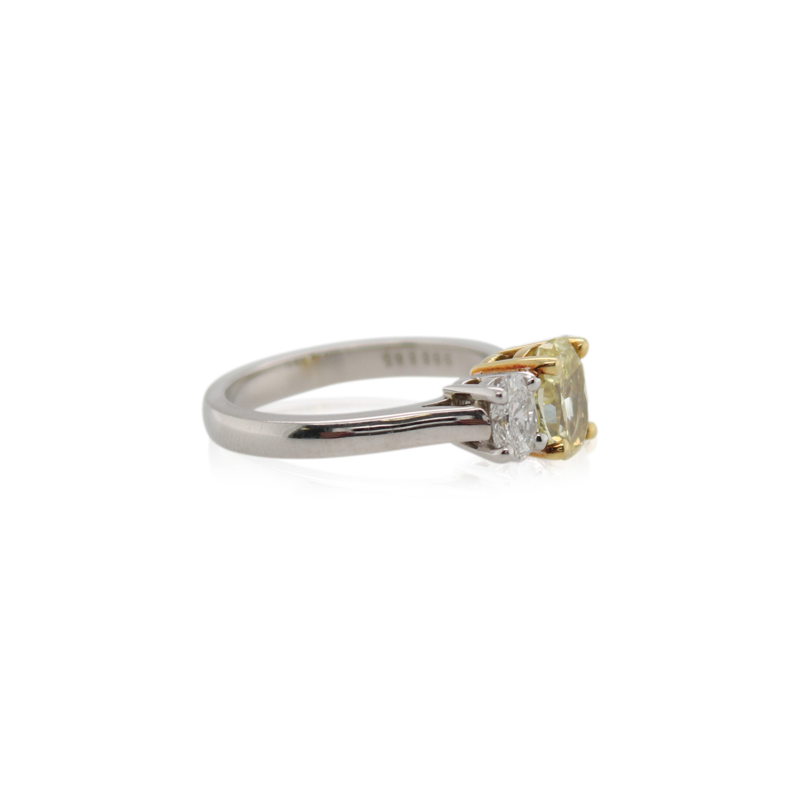 Fancy Intense Yellow Diamond Three Stone Ring