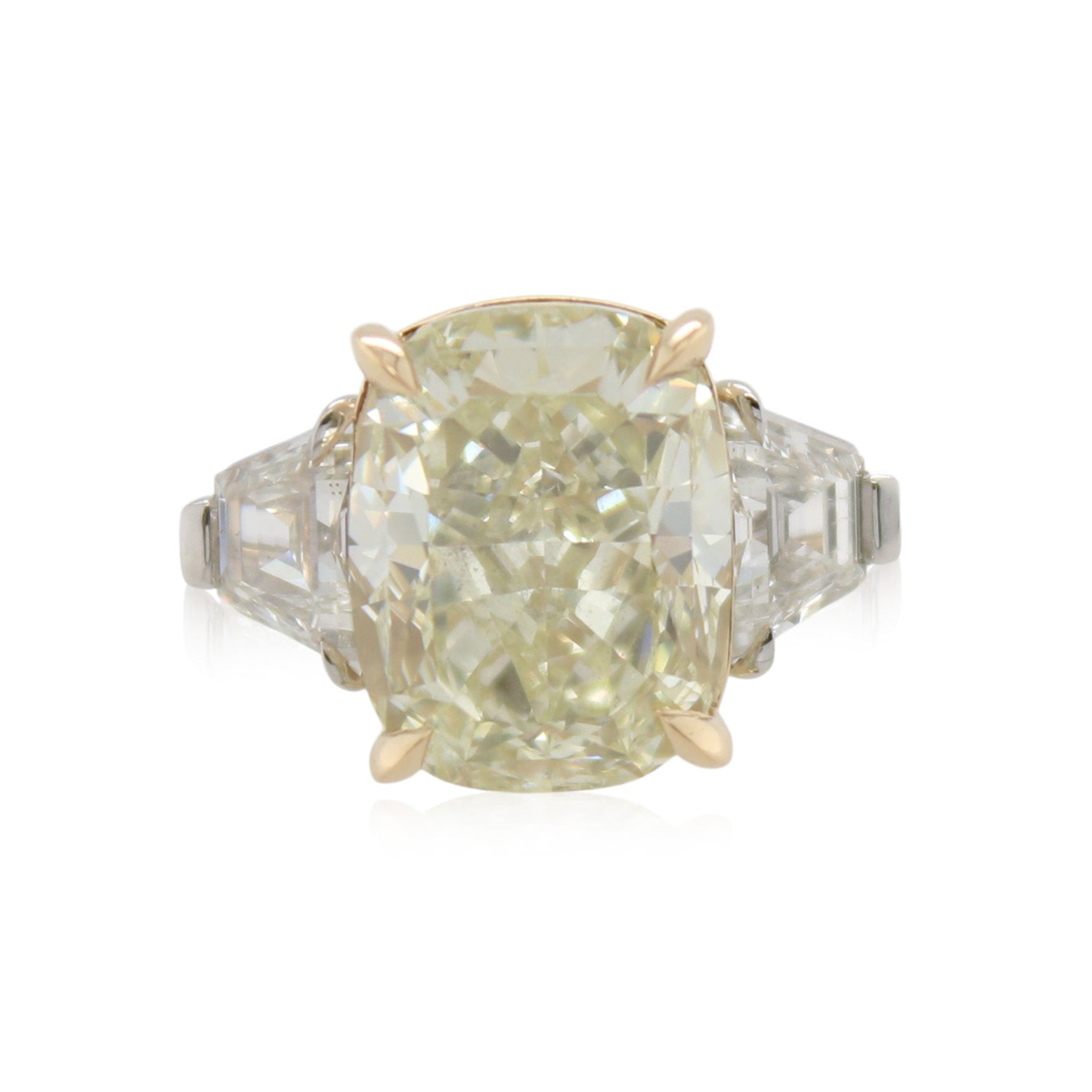 5.08ct Cushion Cut Fancy Yellow Diamond Ring