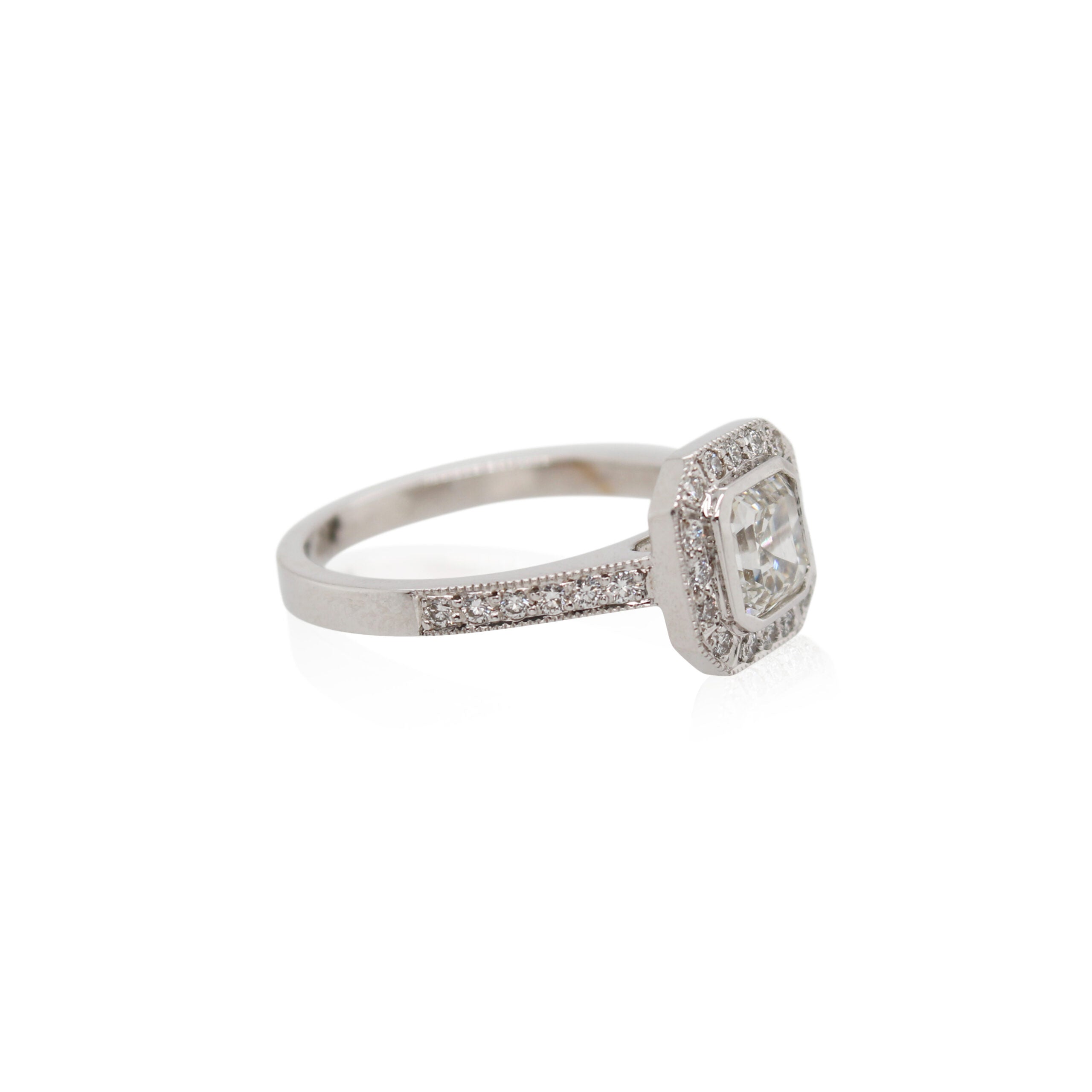 Asscher Cut Diamond Ring