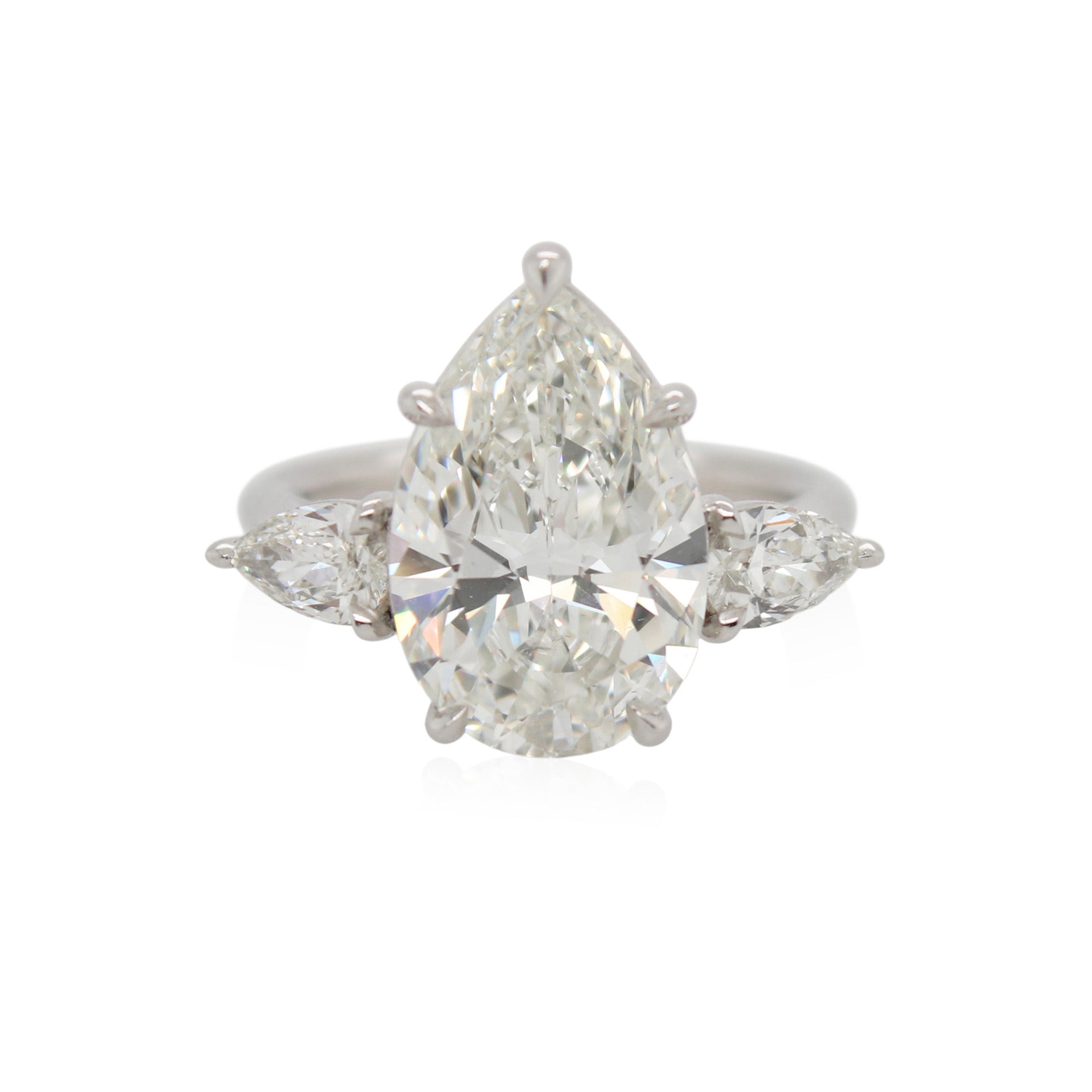 5.20ct Pear Shape Three Stone Ring