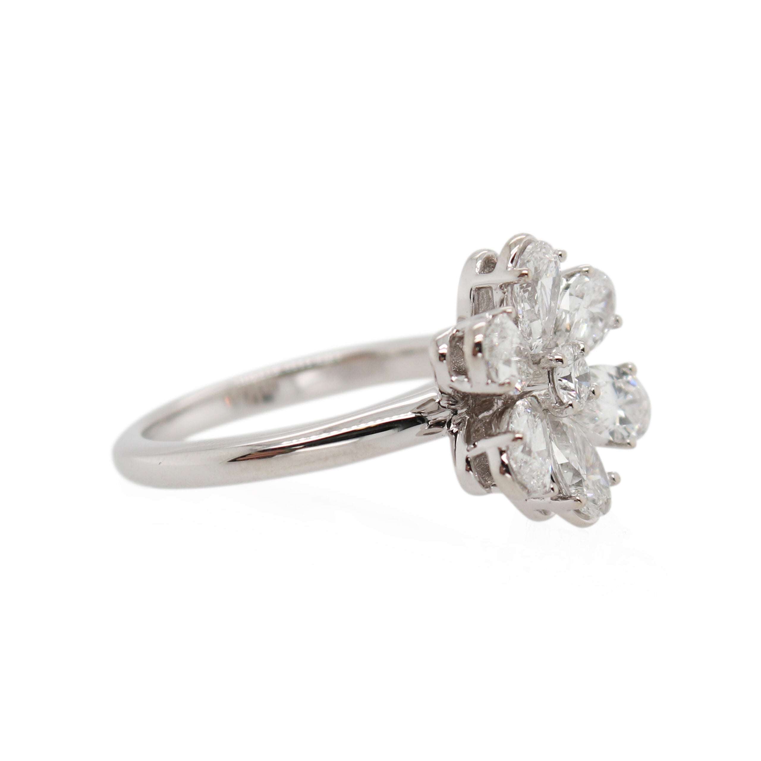 Large Diamond Floral Ring