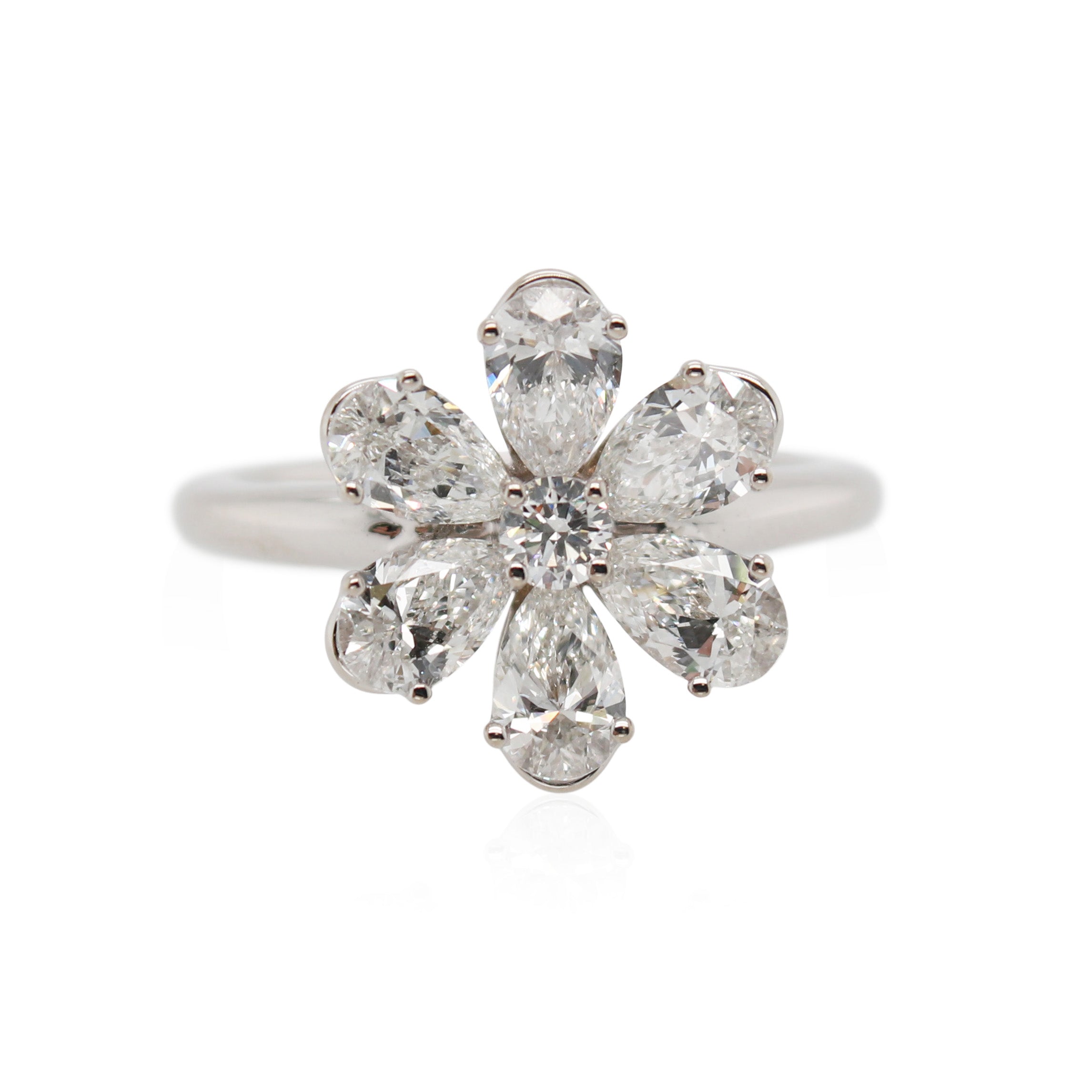 Large Diamond Floral Ring