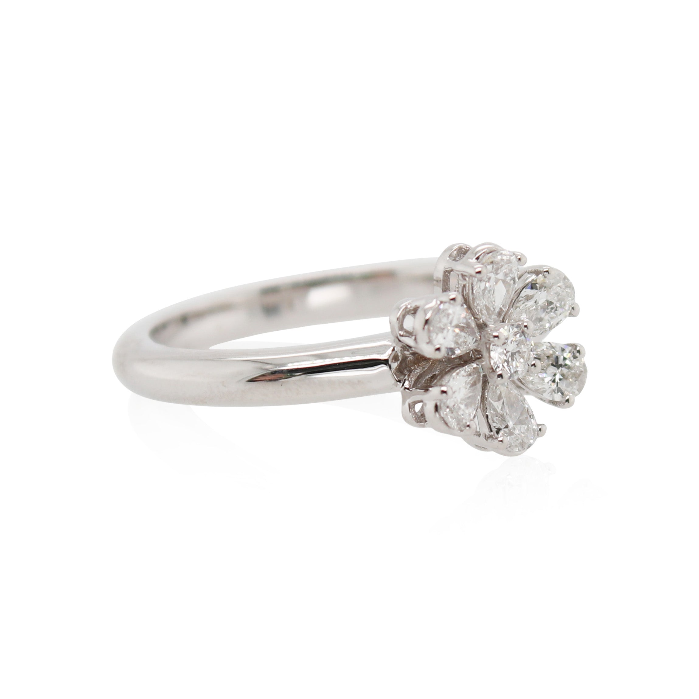 White Gold Diamond Floral Ring