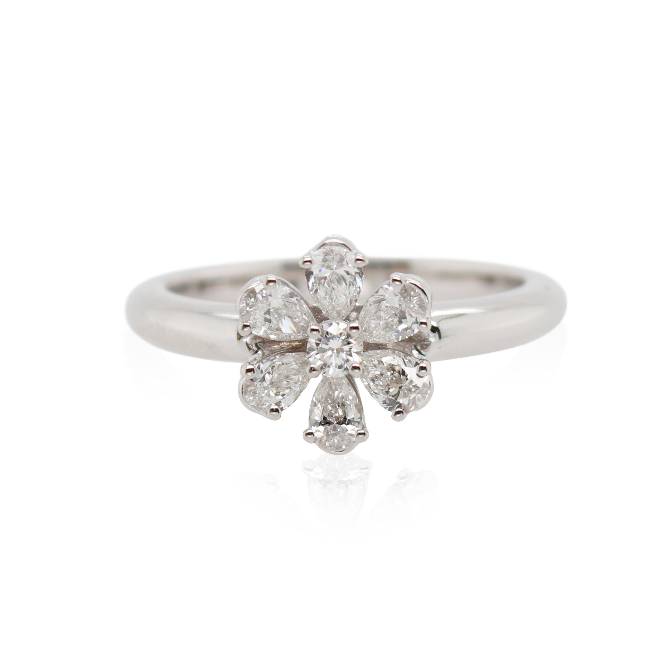 White Gold Diamond Floral Ring