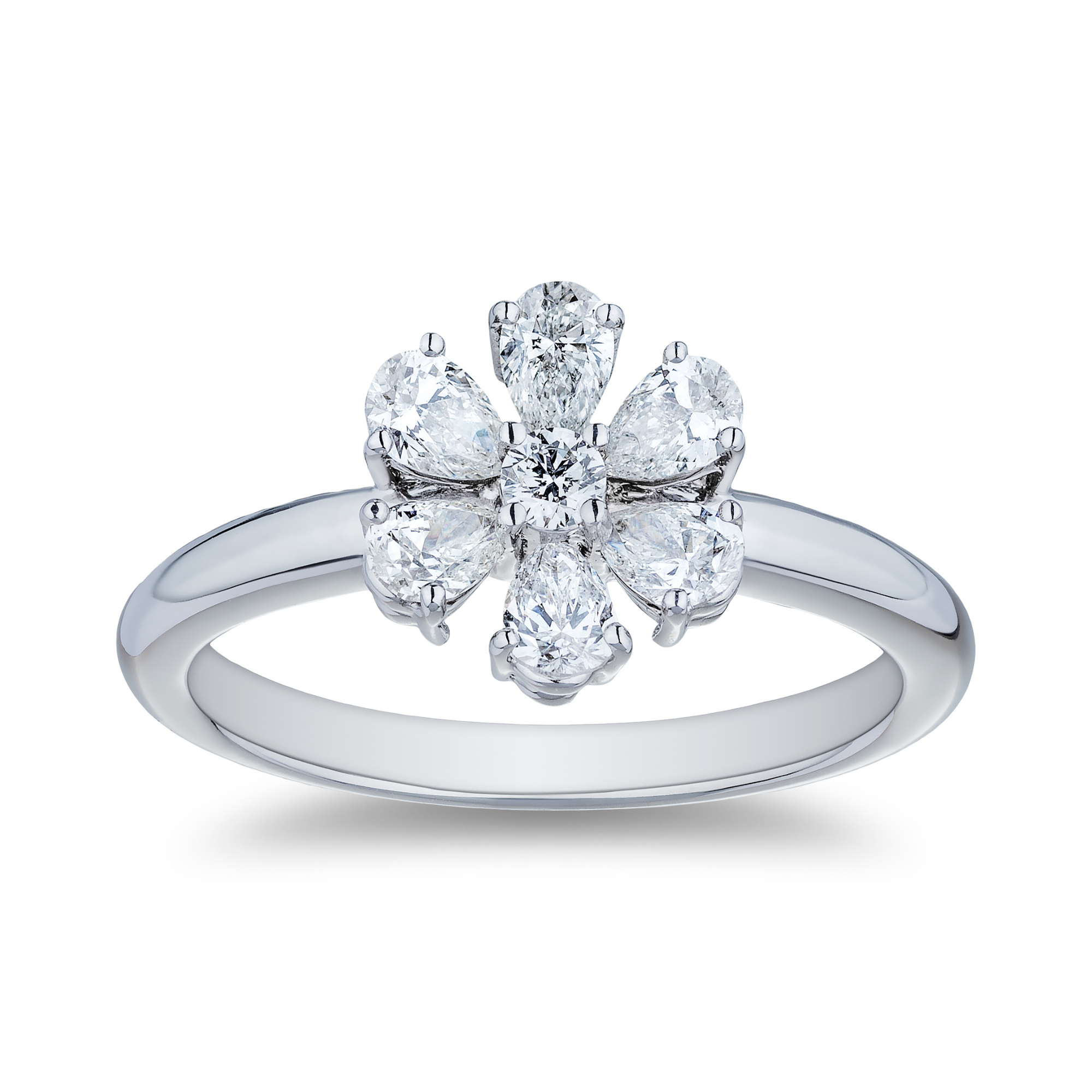 White Gold Diamond Floral Ring