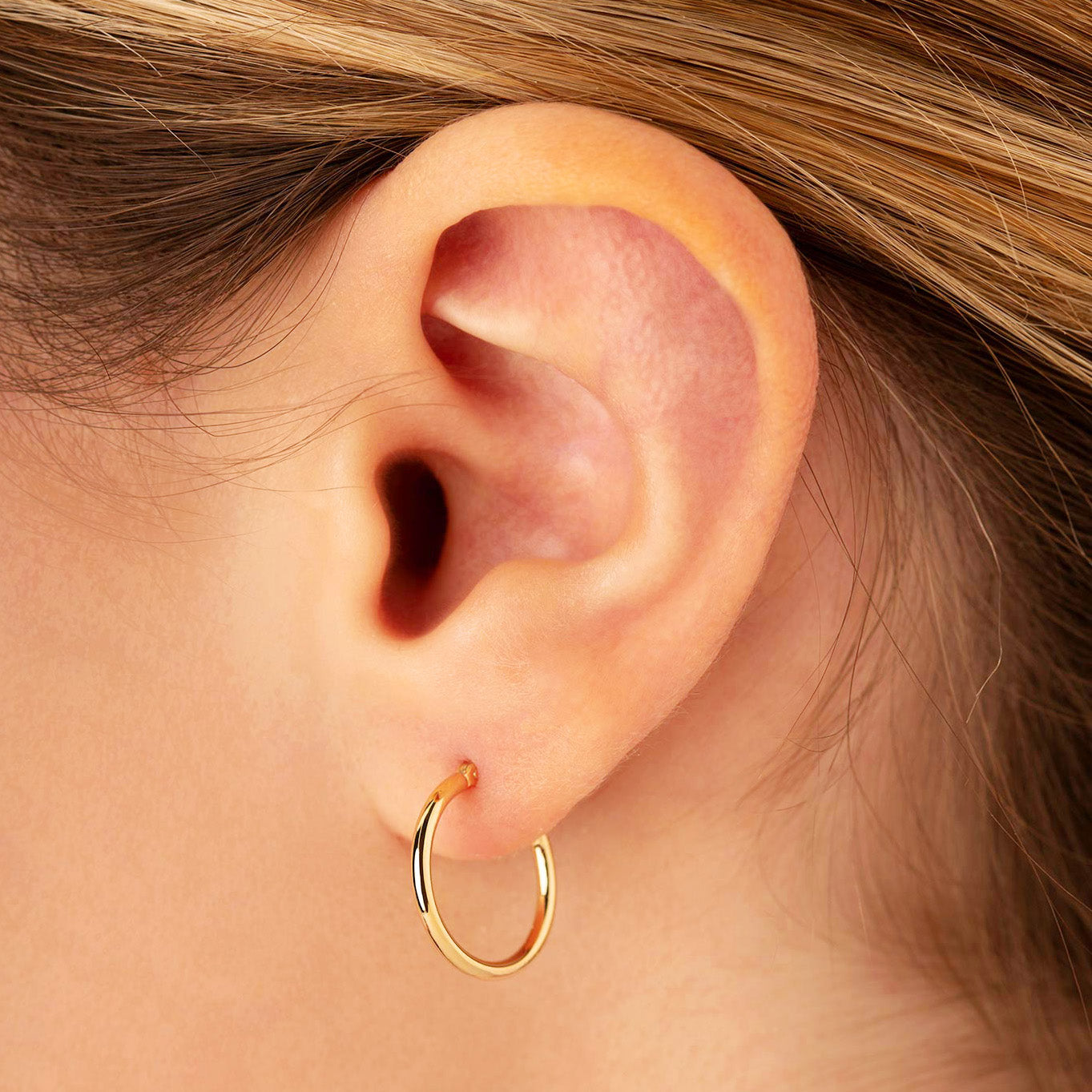 Yellow Gold Tube Hoops