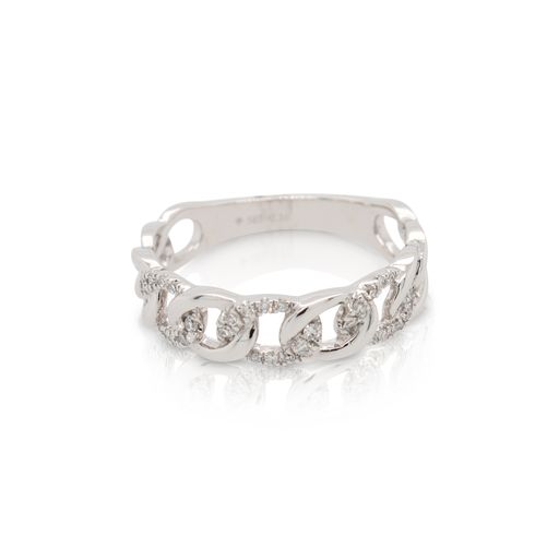 Diamond Oval Link Ring