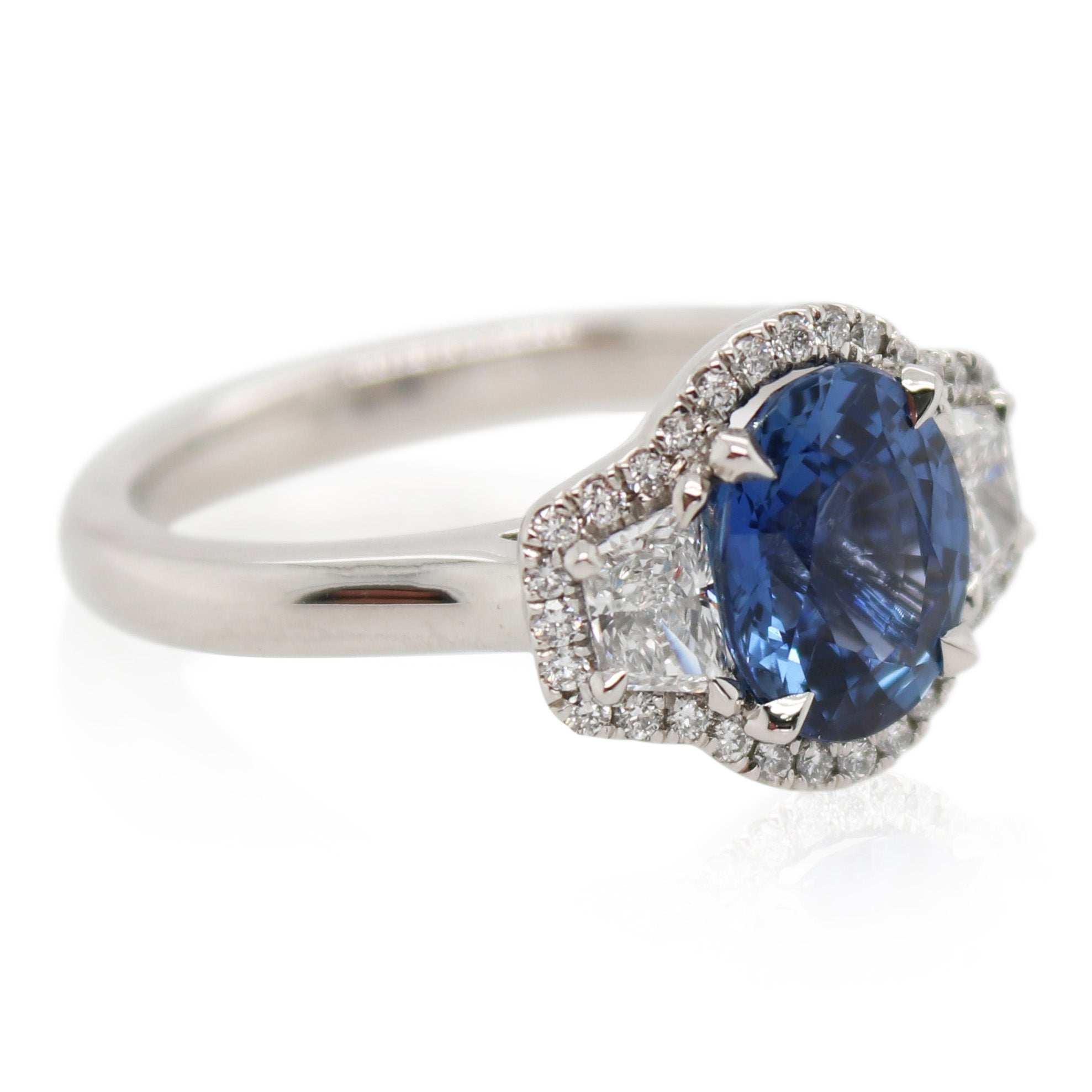 2.28ct Oval Sapphire and Diamond Ring