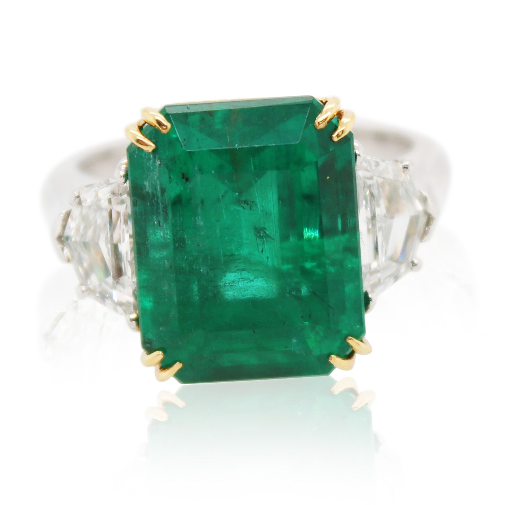 7.96ct Emerald Three Stone Ring