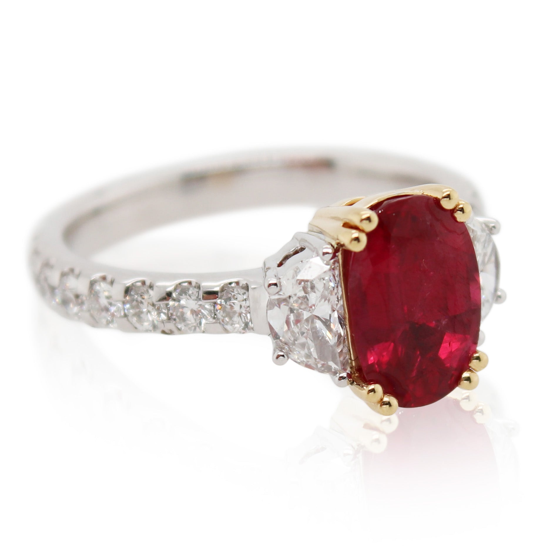 2.18ct Oval Ruby and Diamond Ring