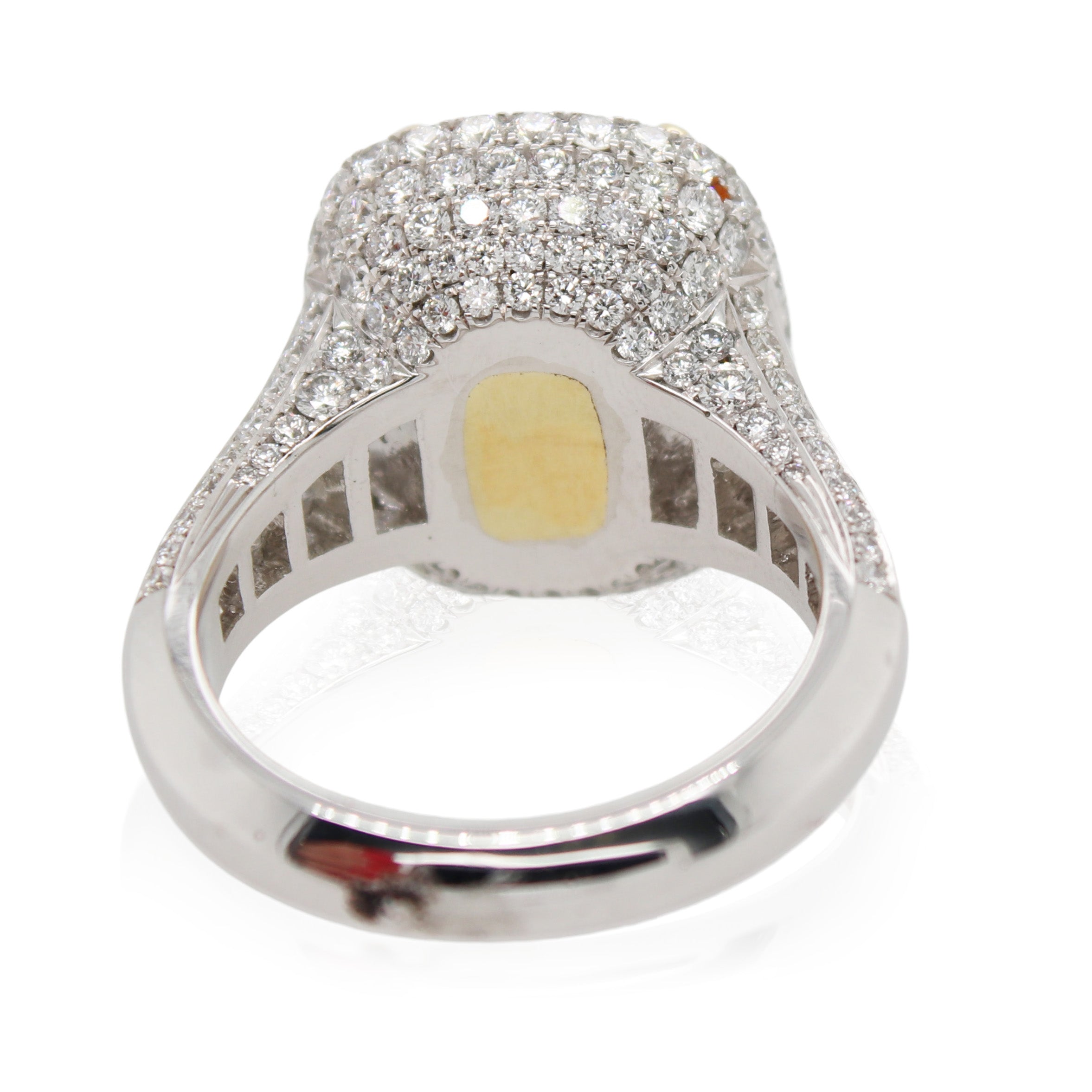 6.78ct Cushion Cut Emerald and Diamond Ring