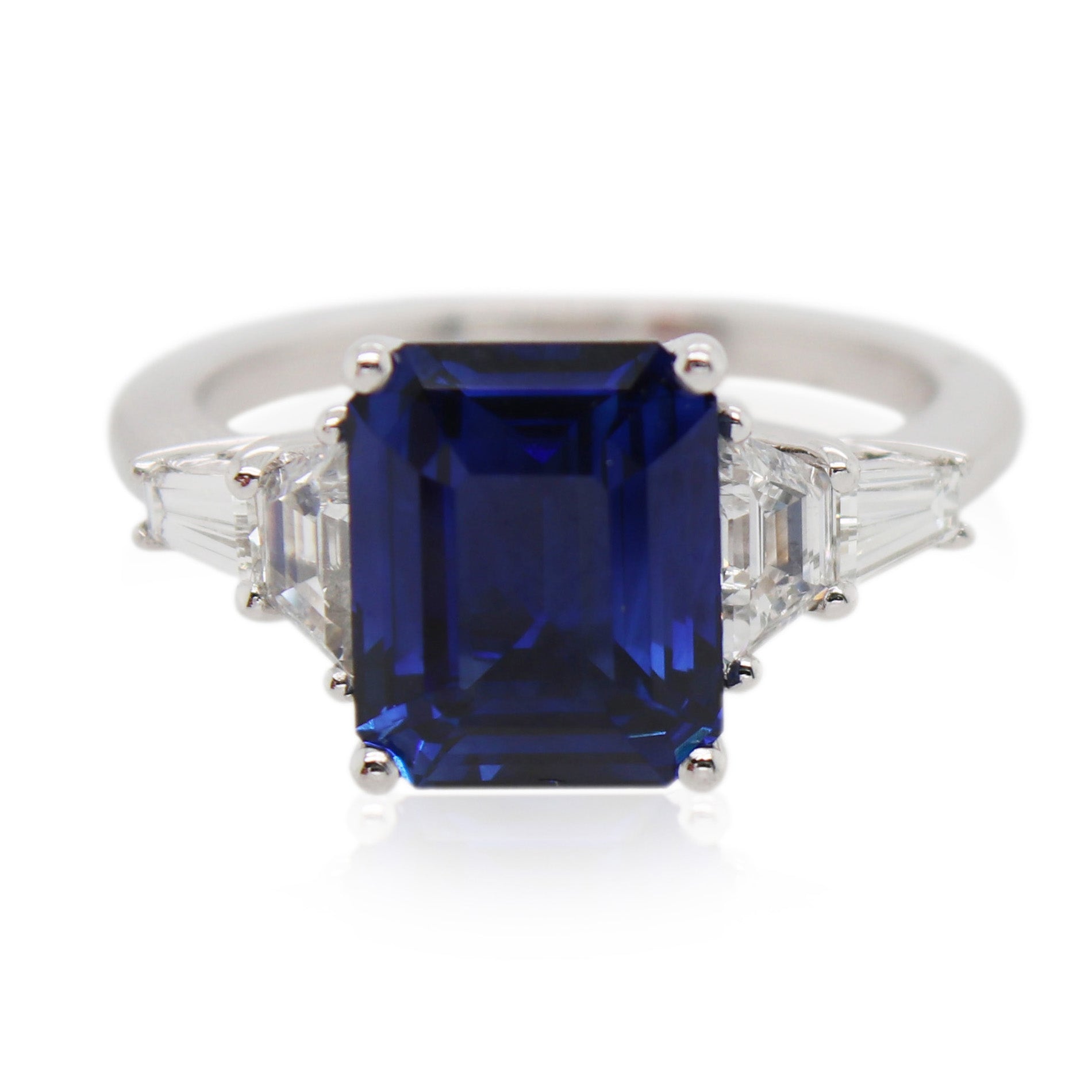 4.03ct Sapphire and Diamond 5 Stone Ring