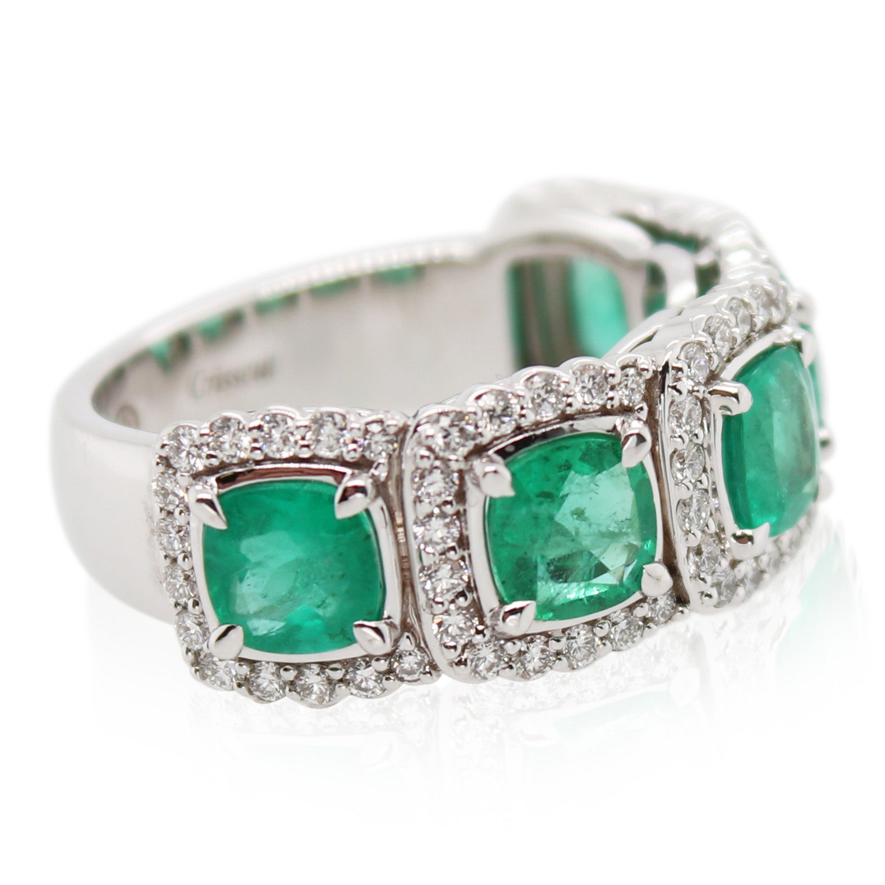 Christopher Designs Diamond and Emerald Ring