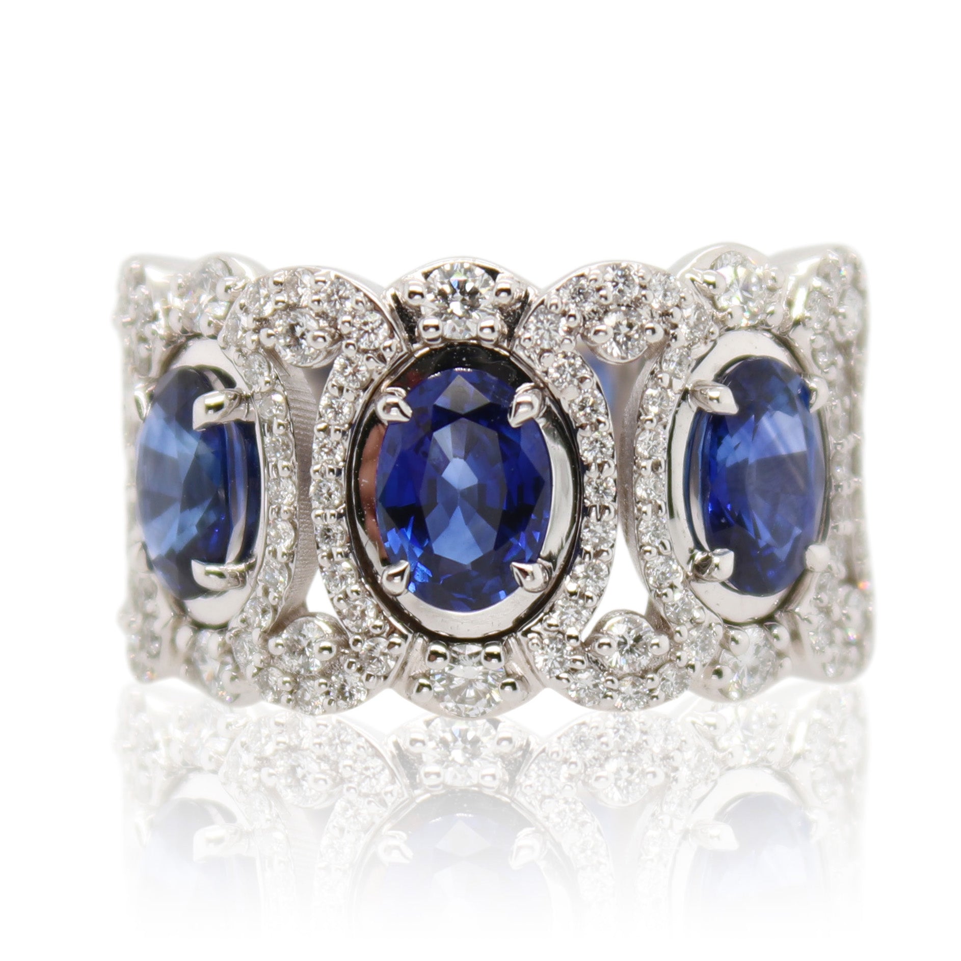 Christopher Designs Diamond and Sapphire Ring
