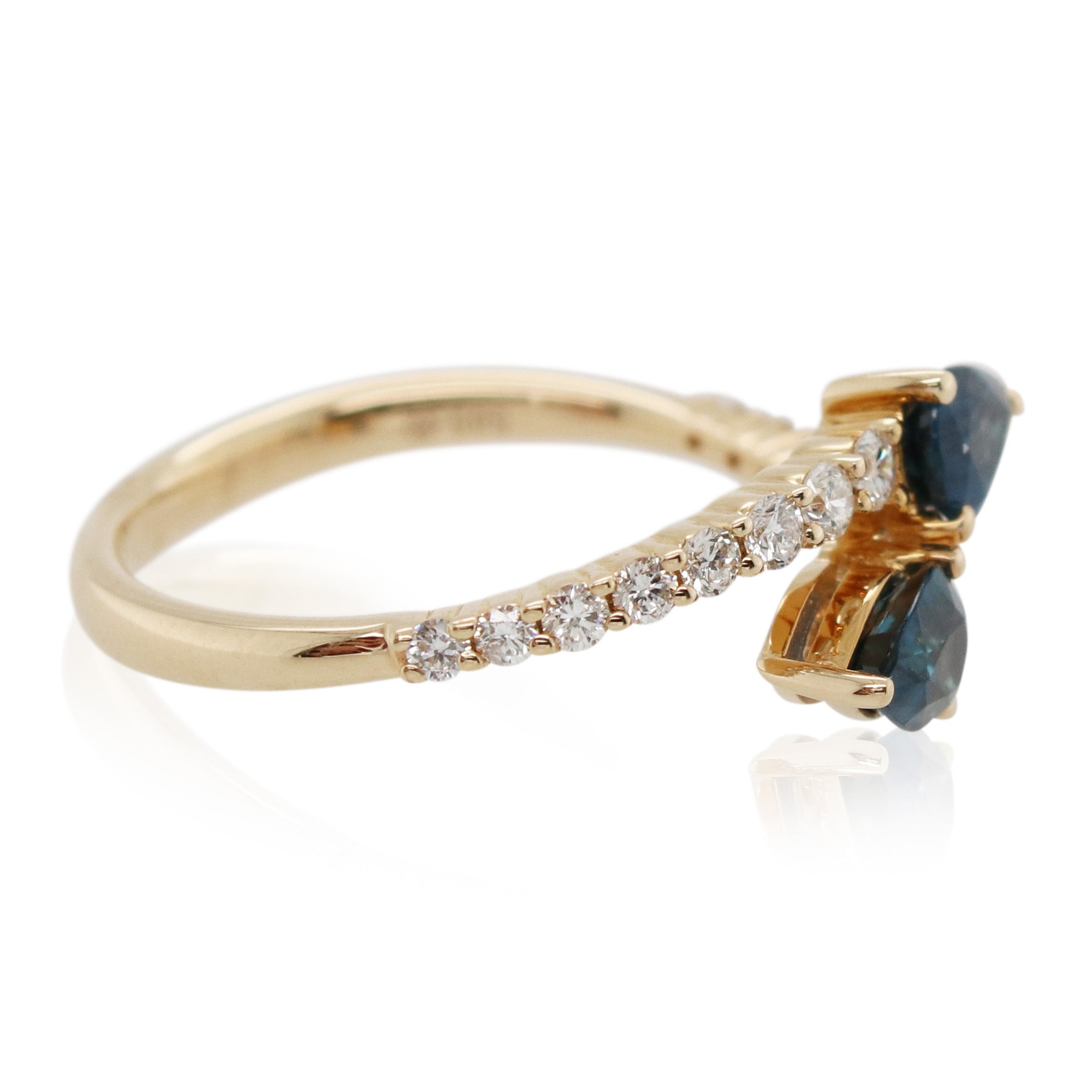 Sapphire and Diamond Bypass Ring