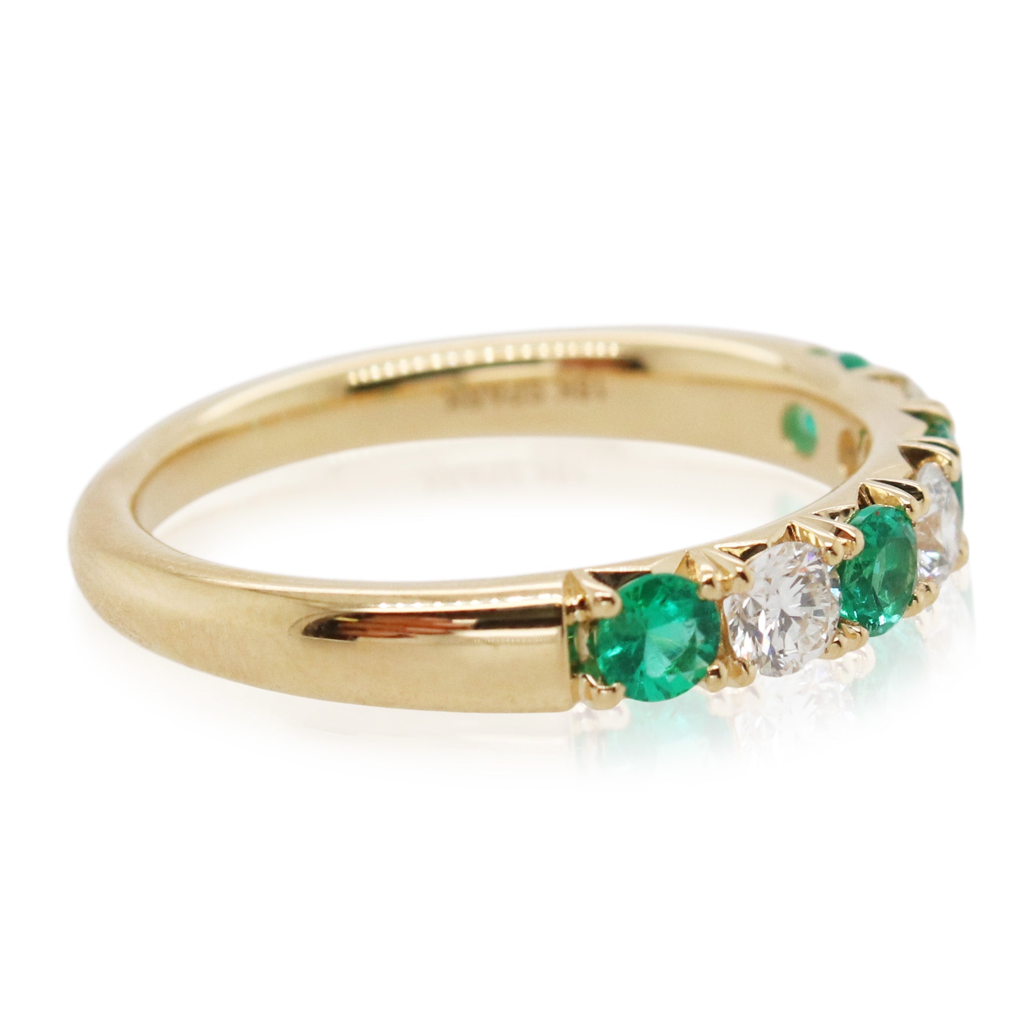 Alternating Emerald and Diamond Band