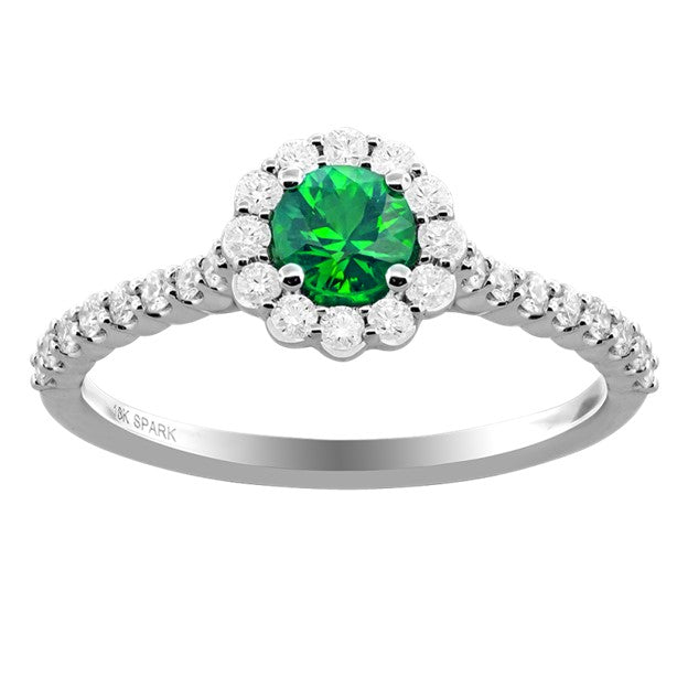 0.32ct Emerald and Diamond Ring