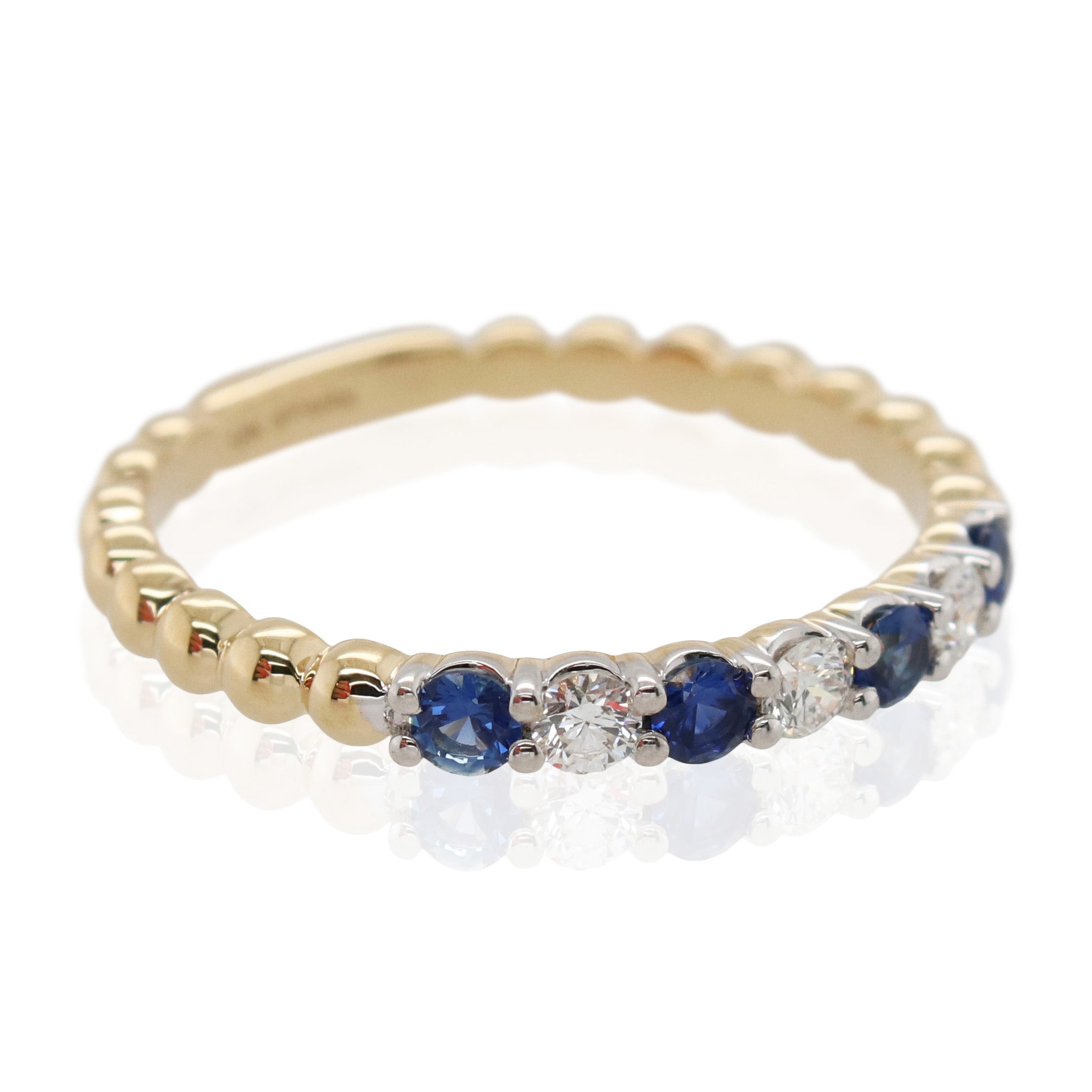 Beaded Sapphire and Diamond Band
