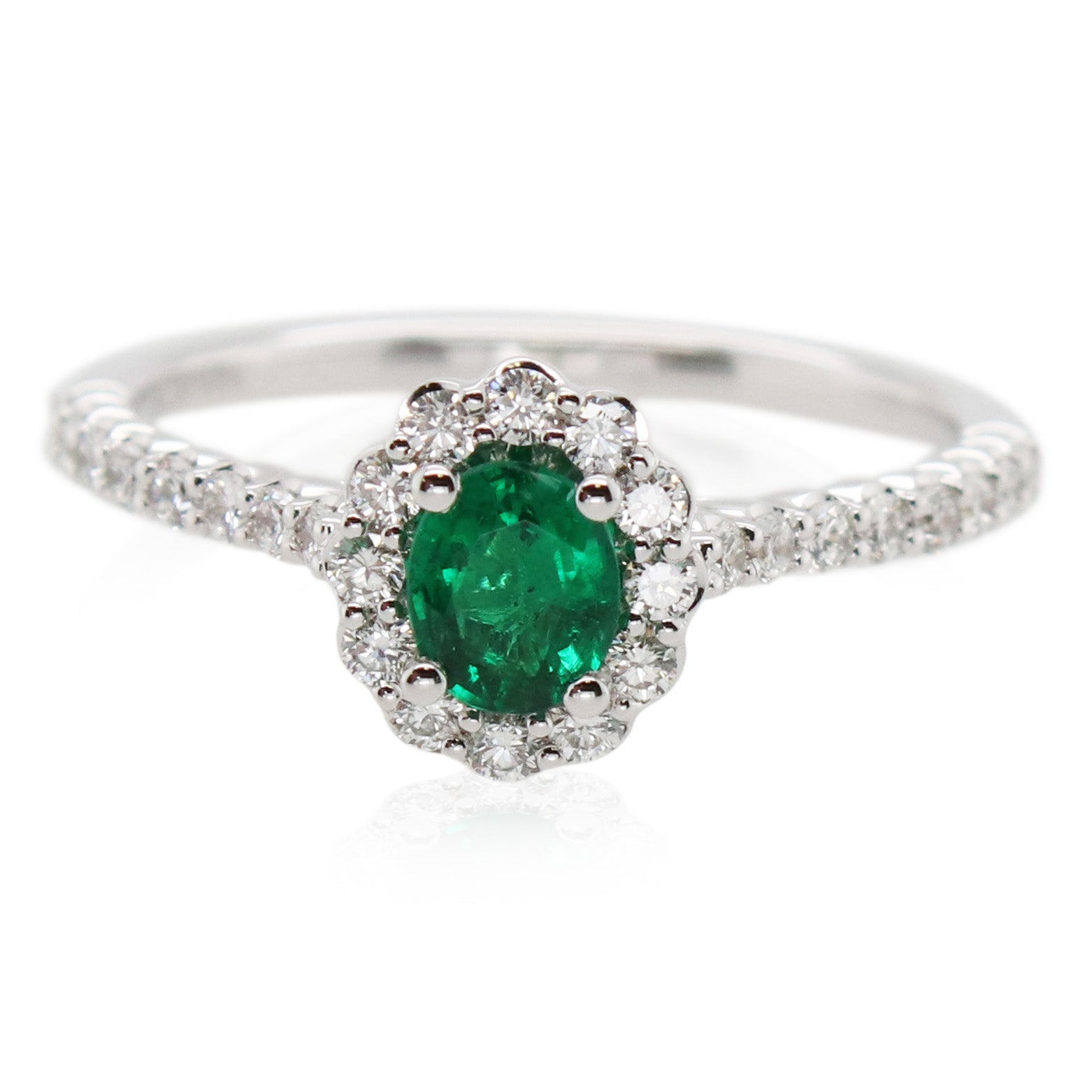 0.35ct Emerald and Diamond Ring
