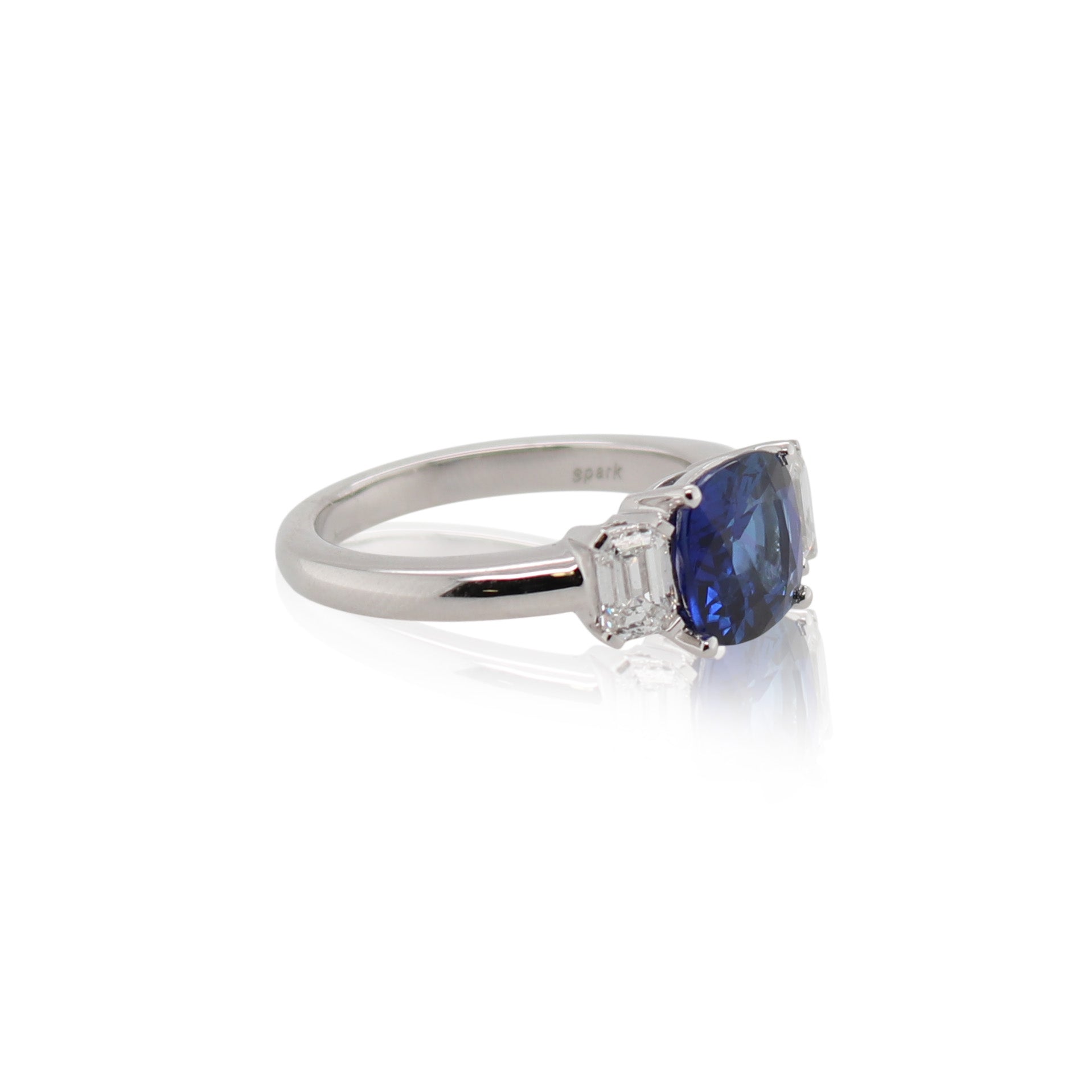 Cushion Cut Sapphire and Diamond Ring