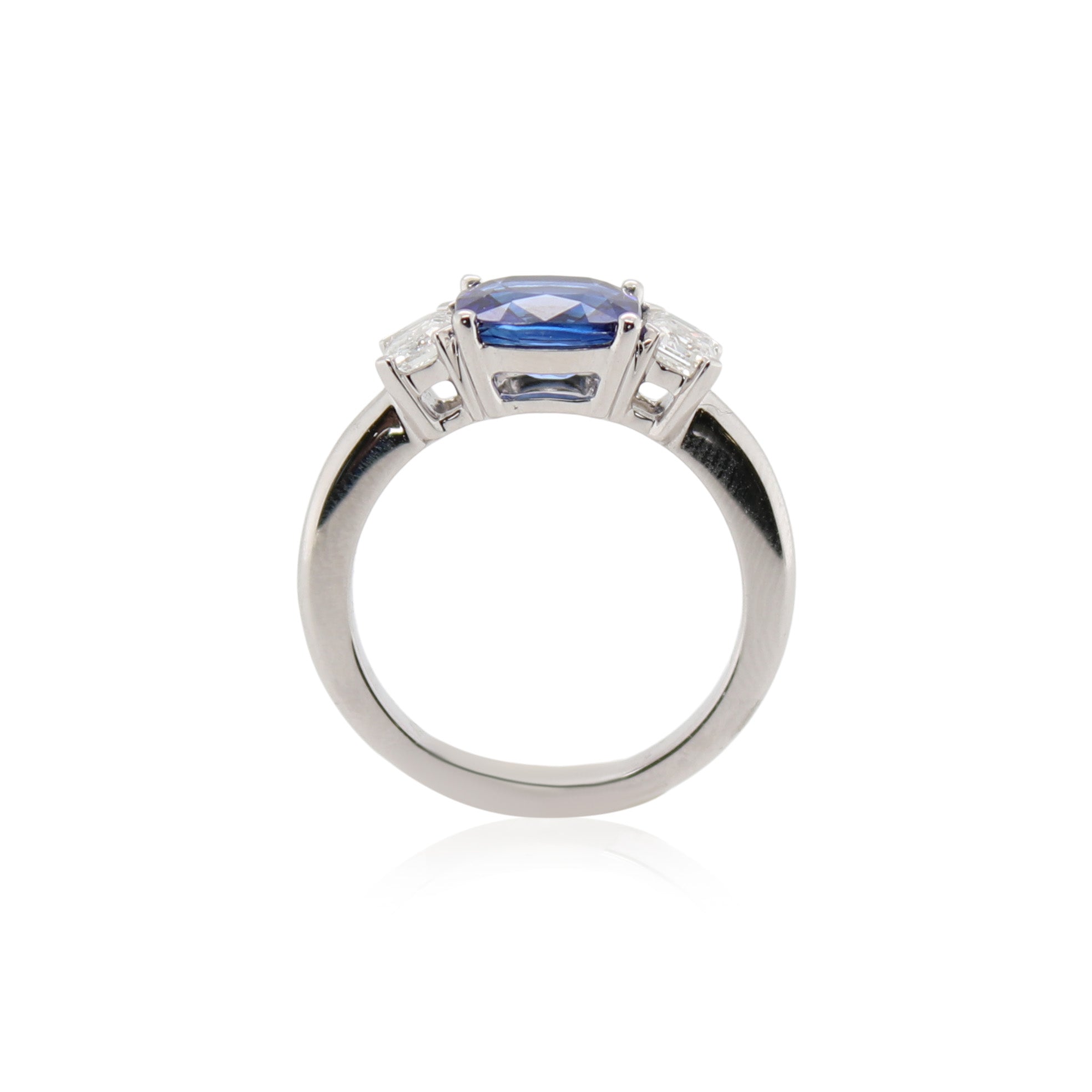 Cushion Cut Sapphire and Diamond Ring