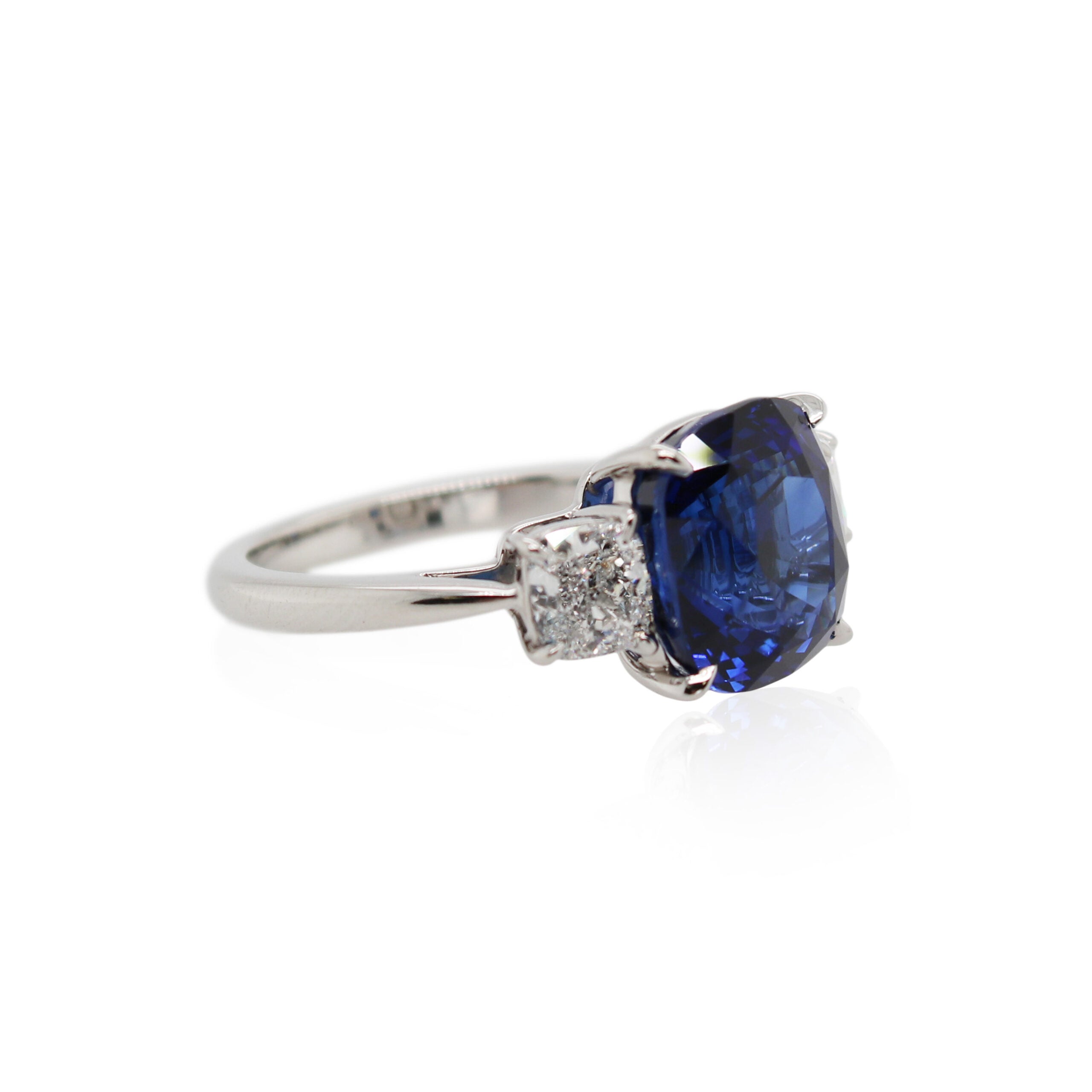 8.06ct Cushion Cut Sapphire and Diamond Ring