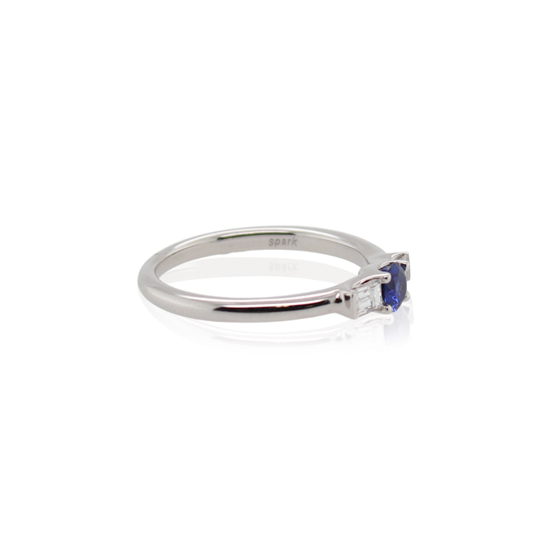 Sapphire and Diamond Three Stone Ring