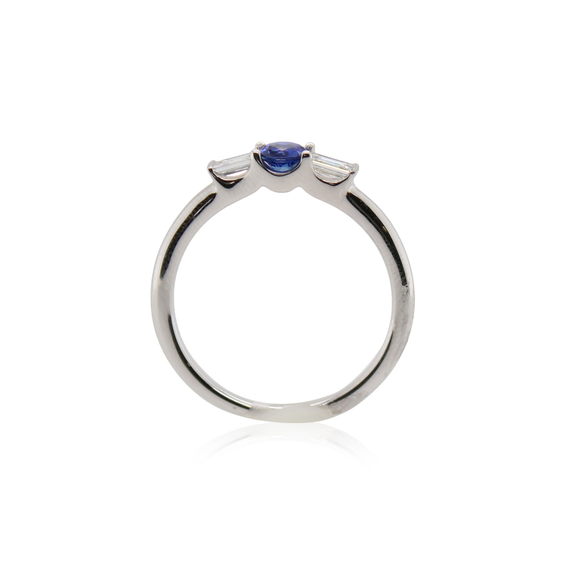 Sapphire and Diamond Three Stone Ring