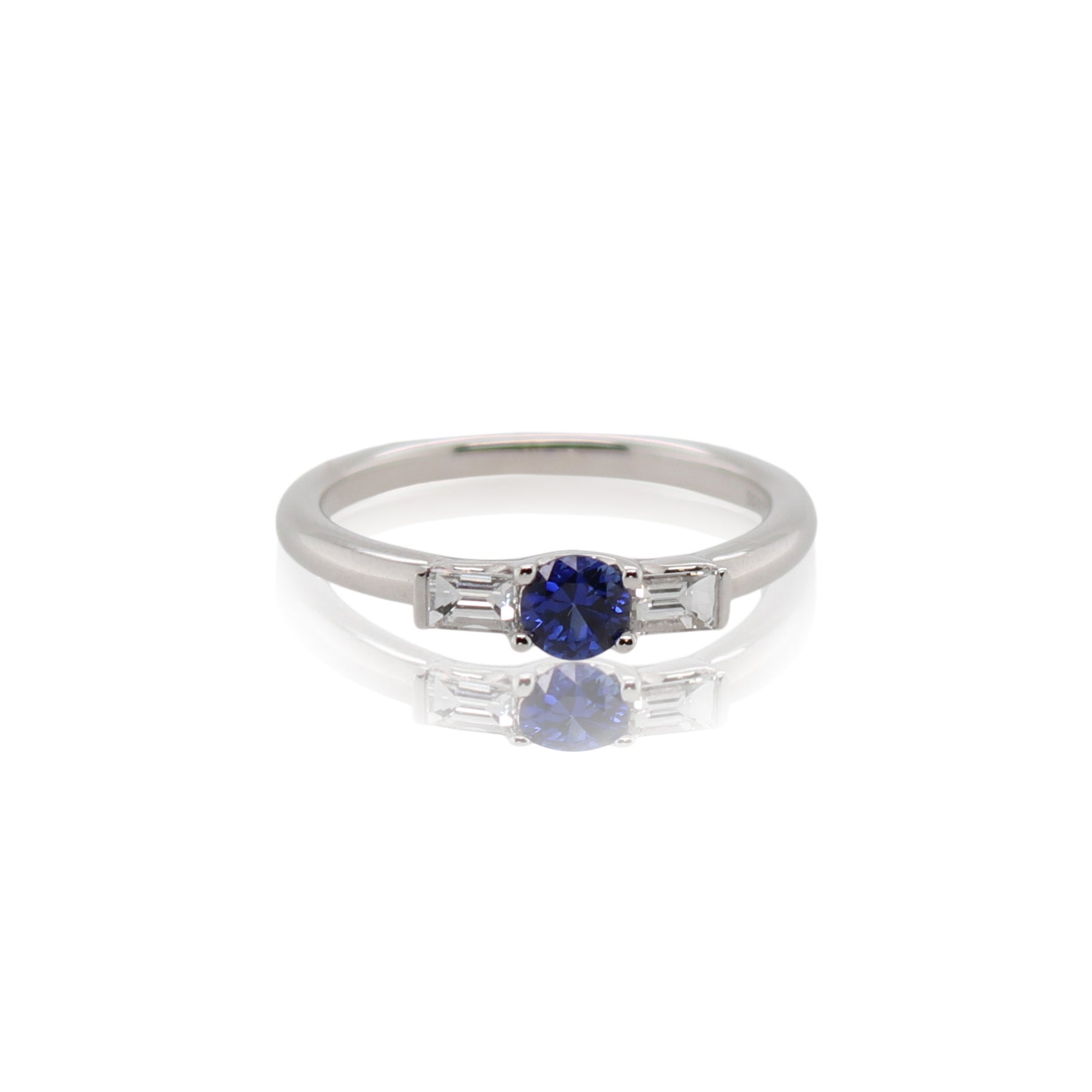 Sapphire and Diamond Three Stone Ring