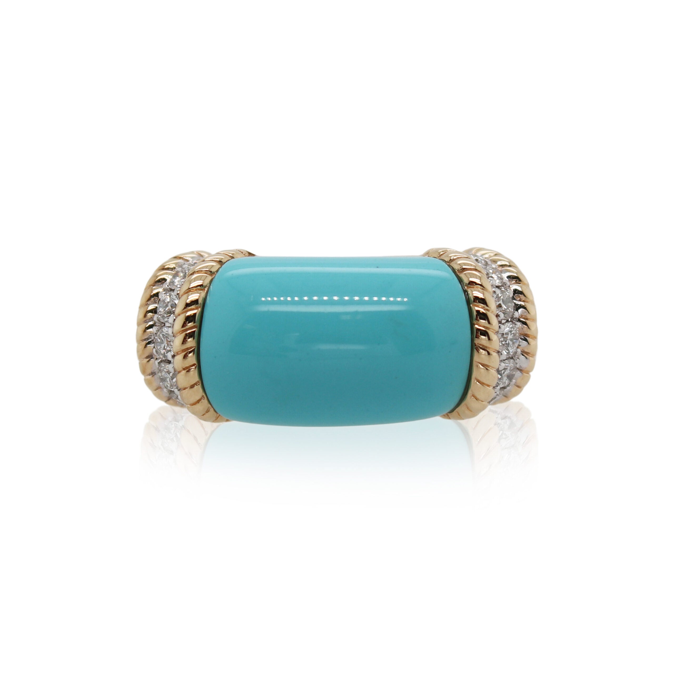 5.25ct Turquoise and Diamond Rope Ring
