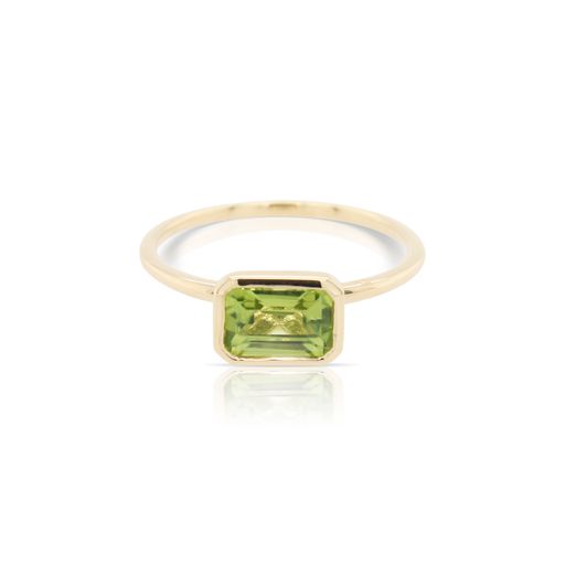 Bezel Set Solitaire Peridot Ring