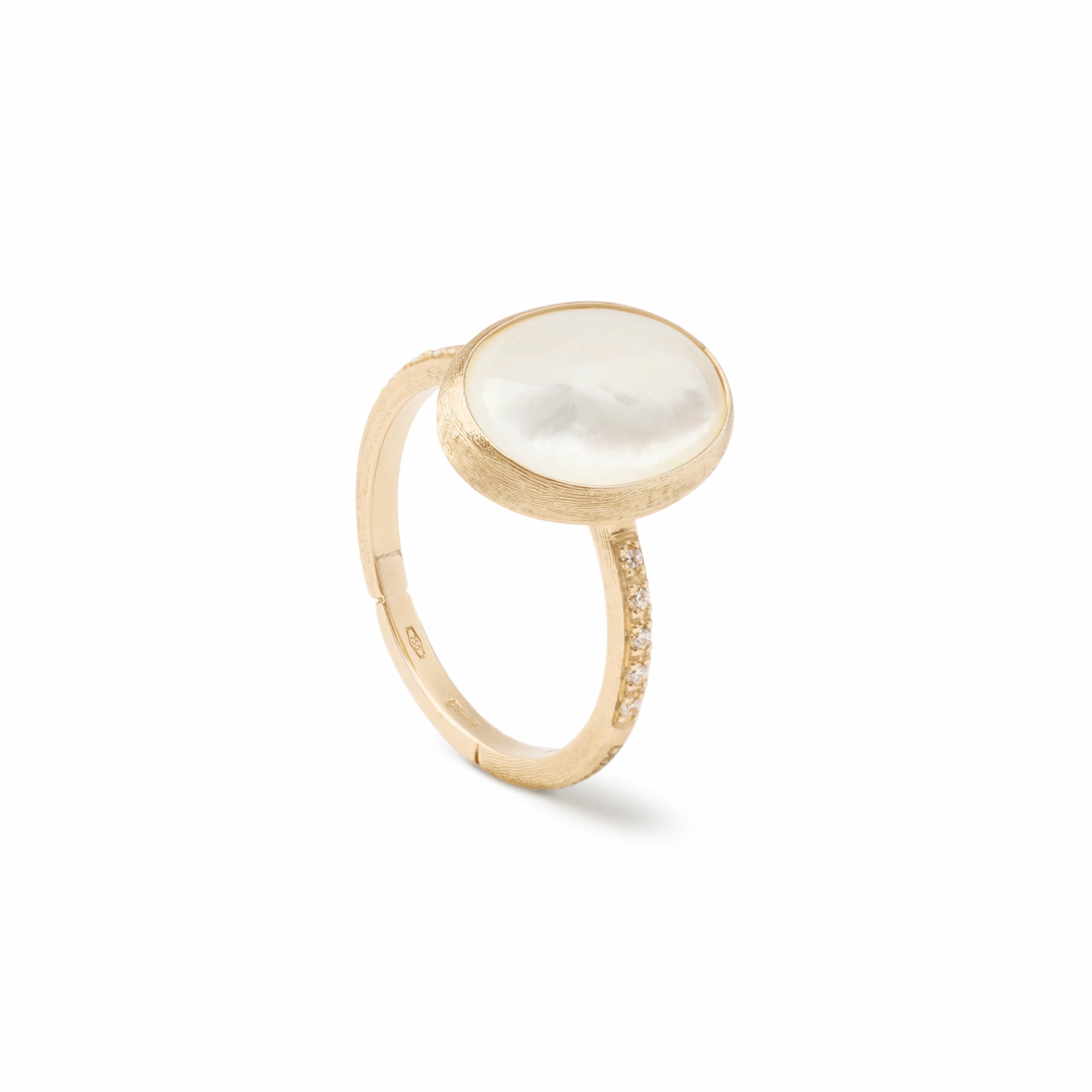 Marco Bicego Siviglia Collection 18K Yellow Gold Mother of Pearl Ring with Diamond Accent
