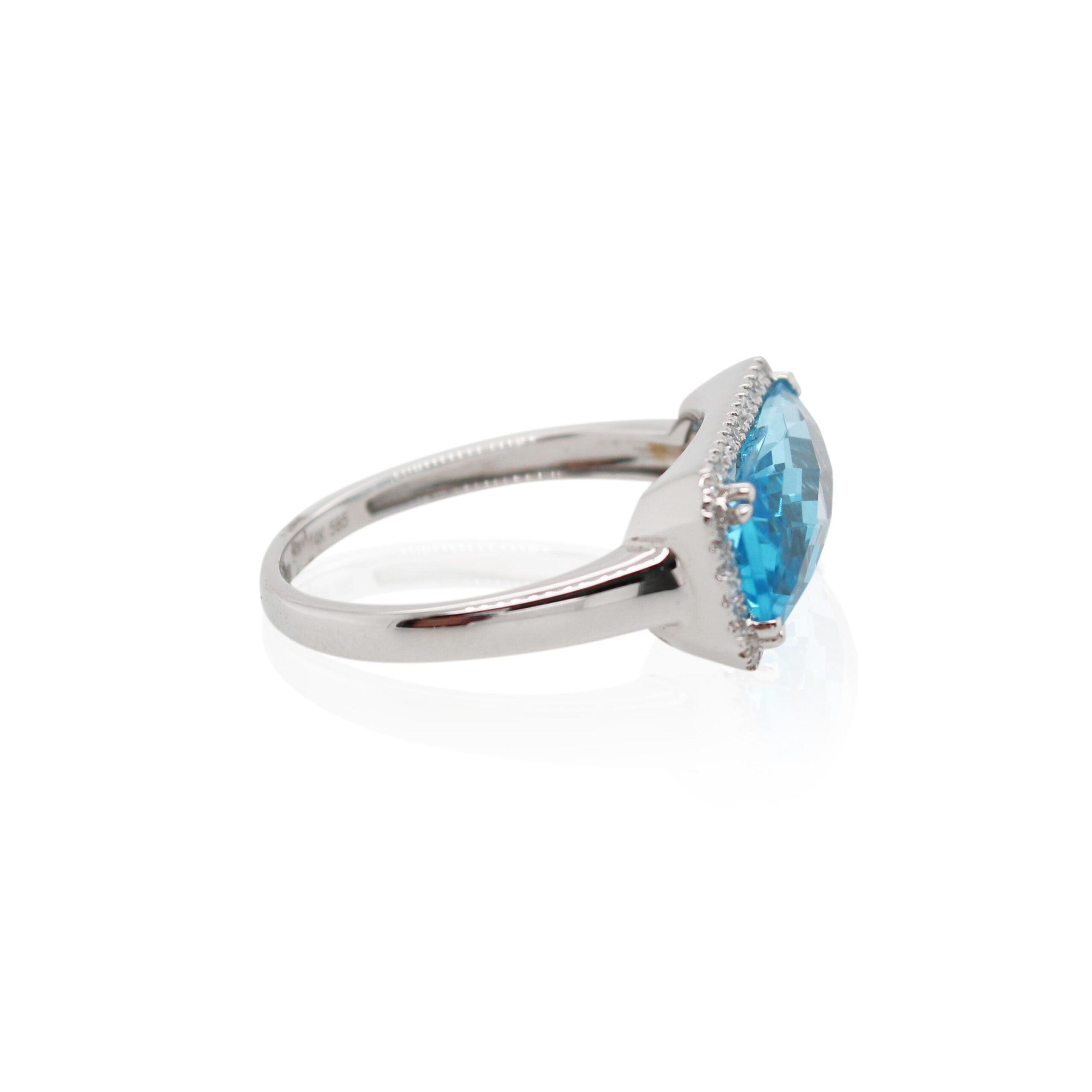 4.00ct Blue Topaz and Diamond Halo Ring