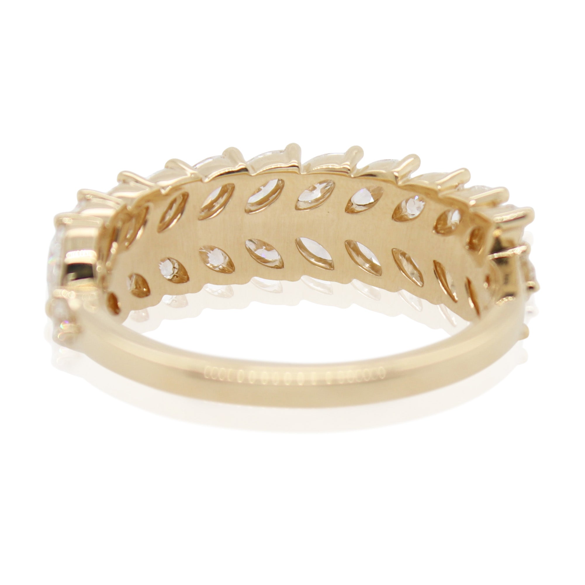 Marquise Diamond Double Row Wedding Band