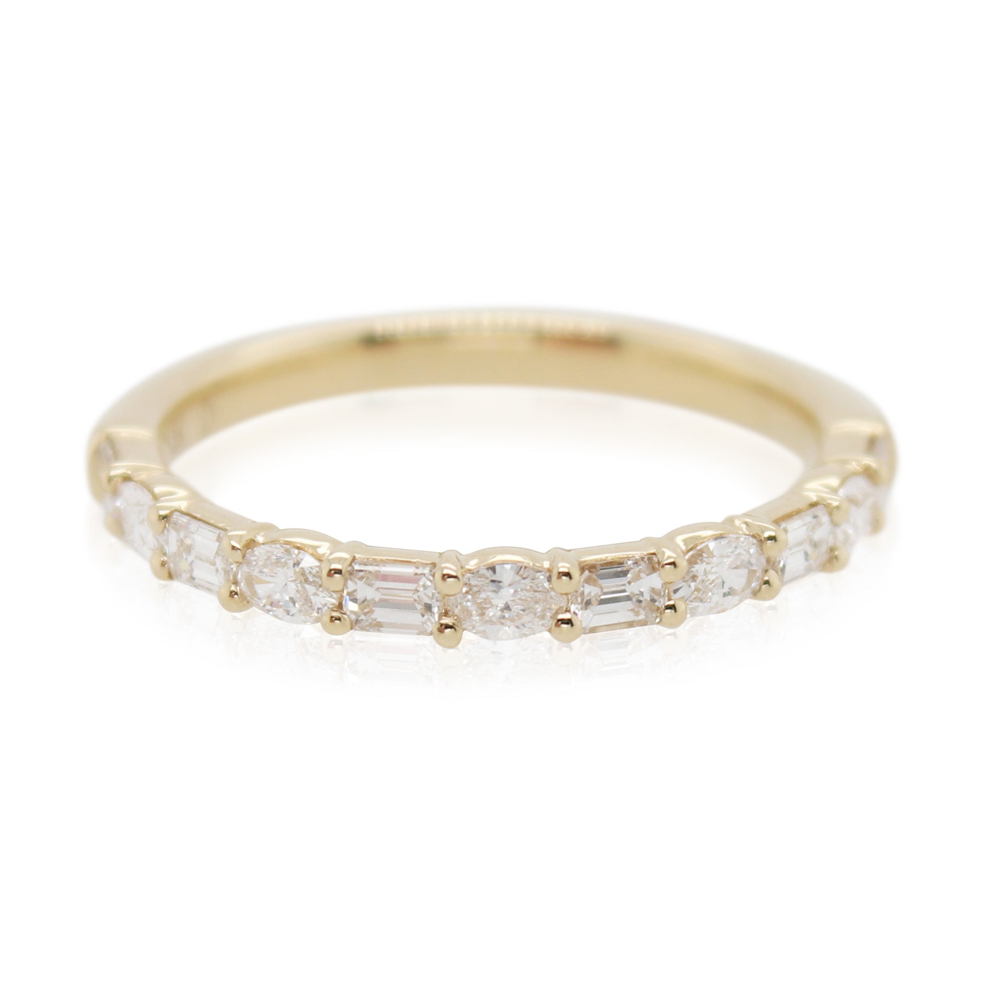 Yellow Gold Marquise and Baguette Diamond Band