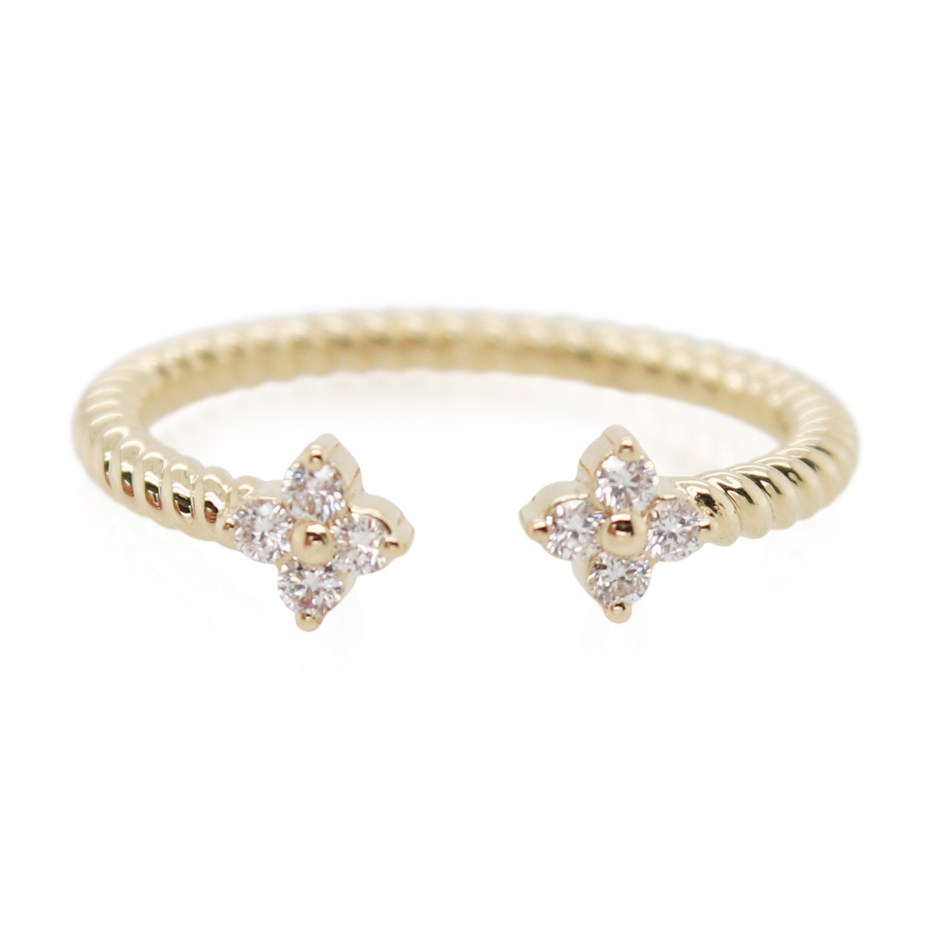 Yellow Gold Diamond Accented Split Band