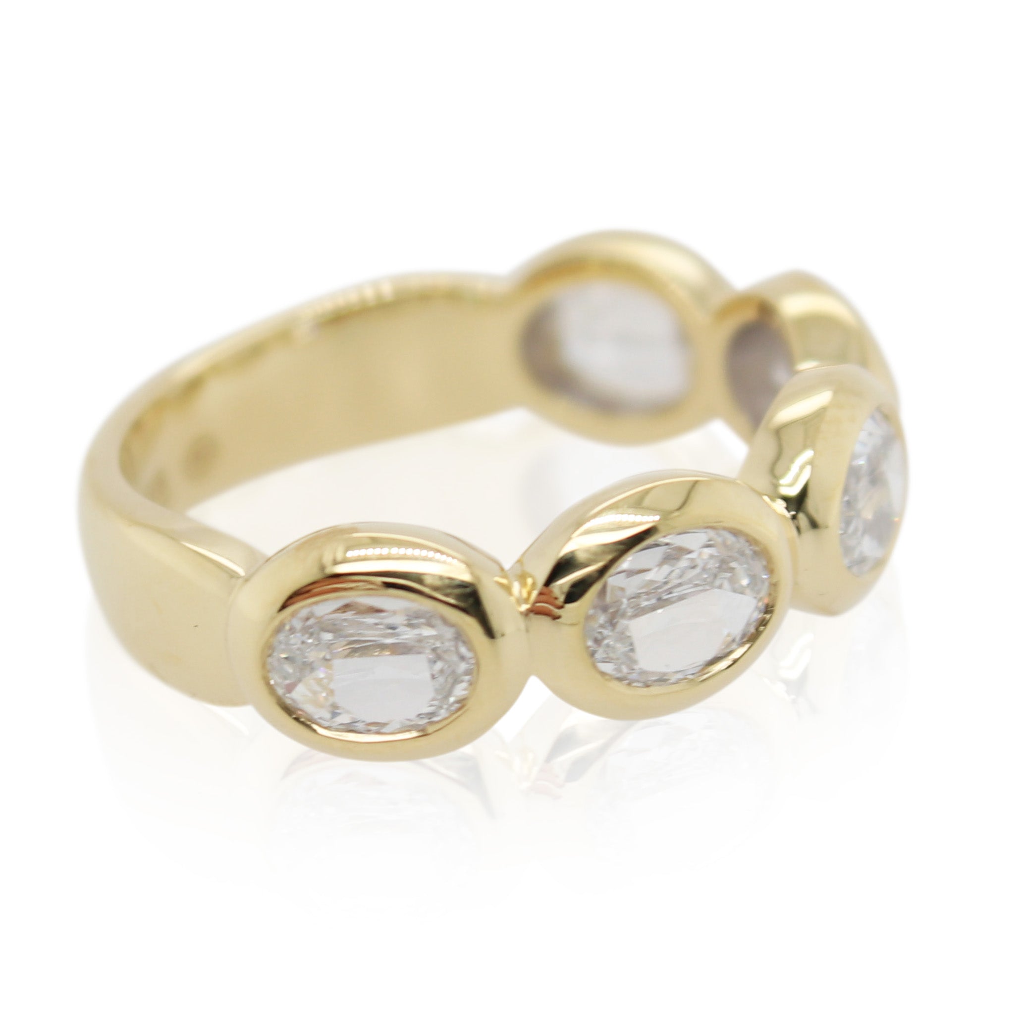Crisscut New York Bezel Set 5 Diamond Ring