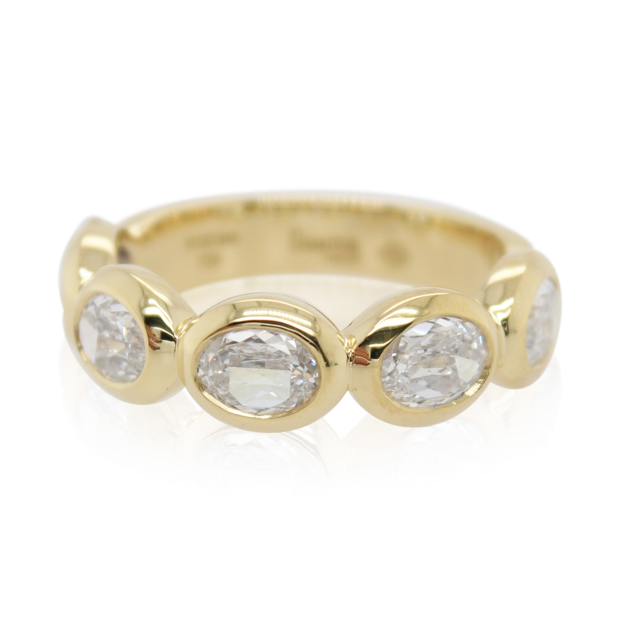 Crisscut New York Bezel Set 5 Diamond Ring