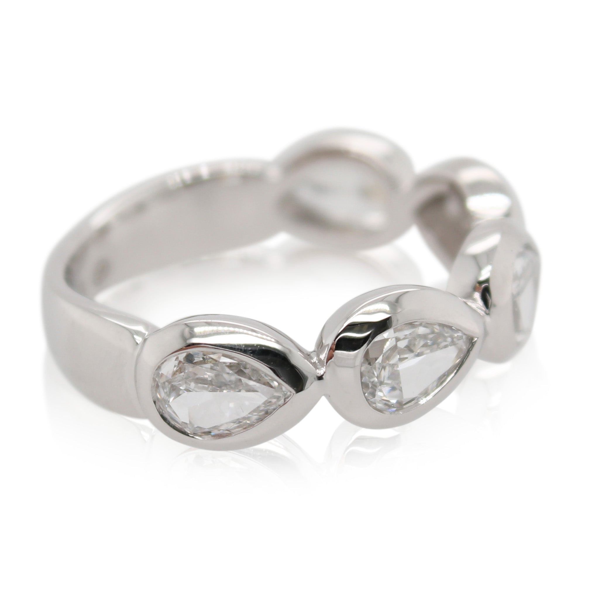 Bezel Set 5 Diamond Ring
