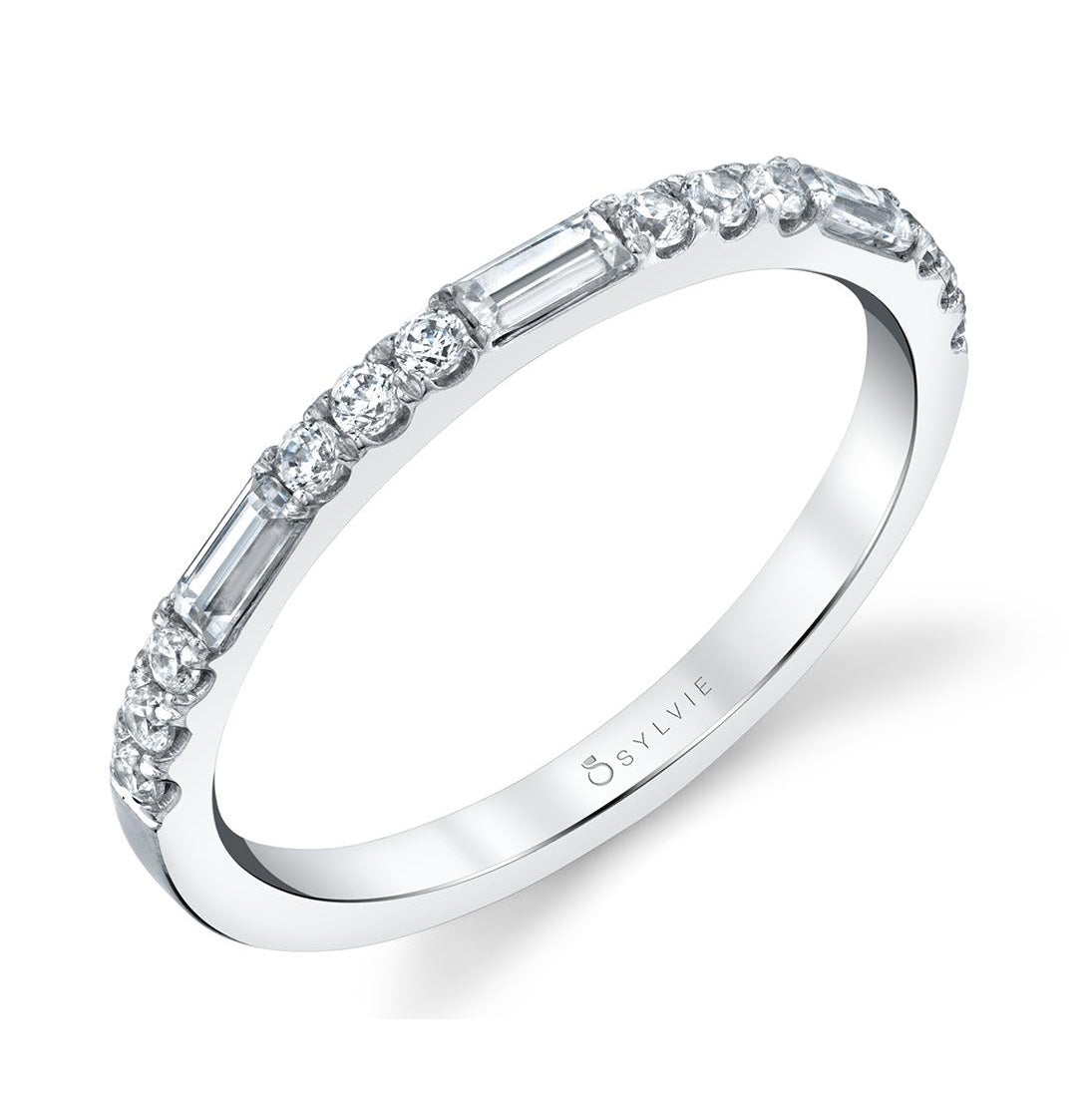 Sylvie Alternating Round and Baguette Diamond Band