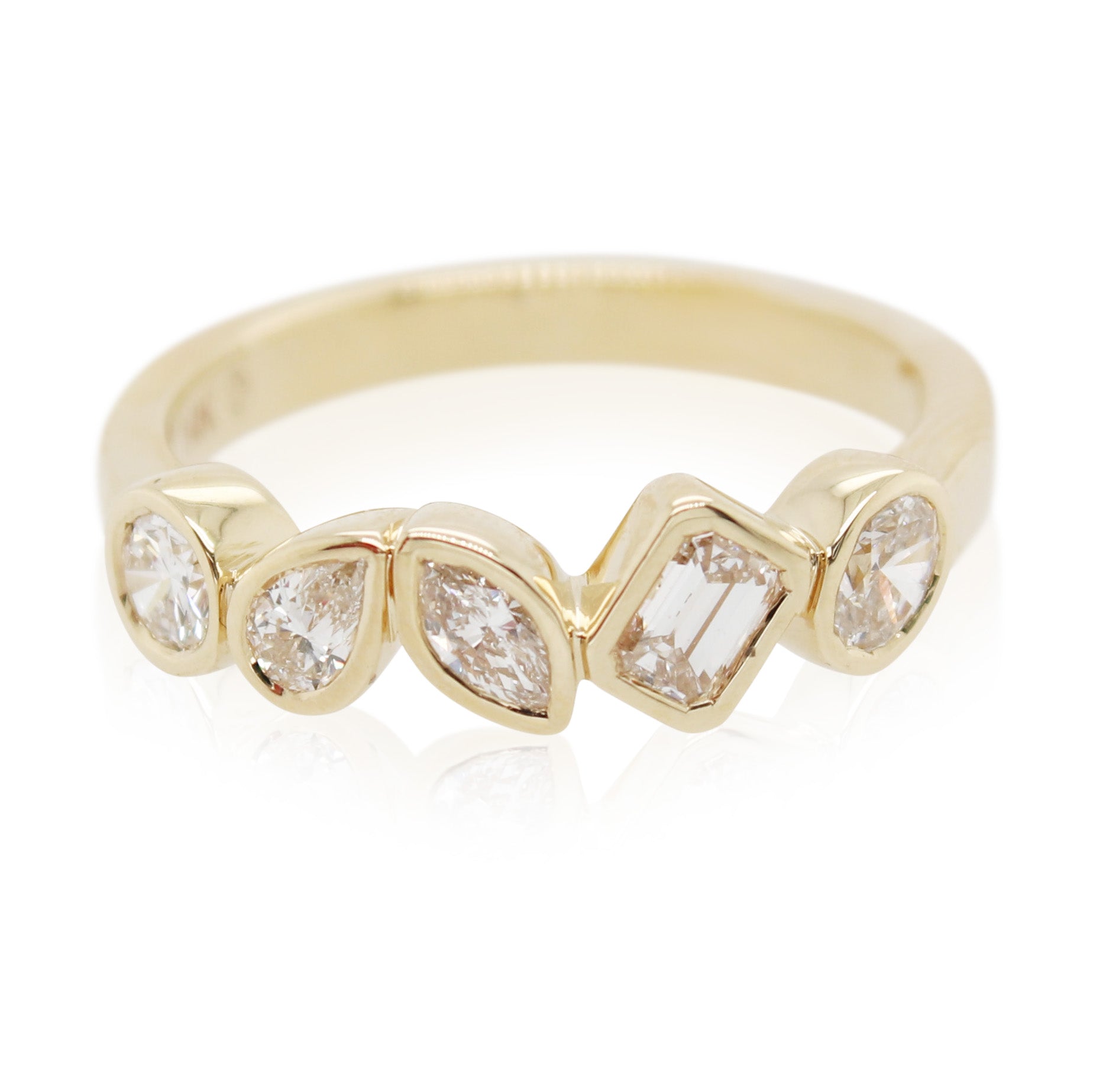 Yellow Gold 5 Stone Diamond Band