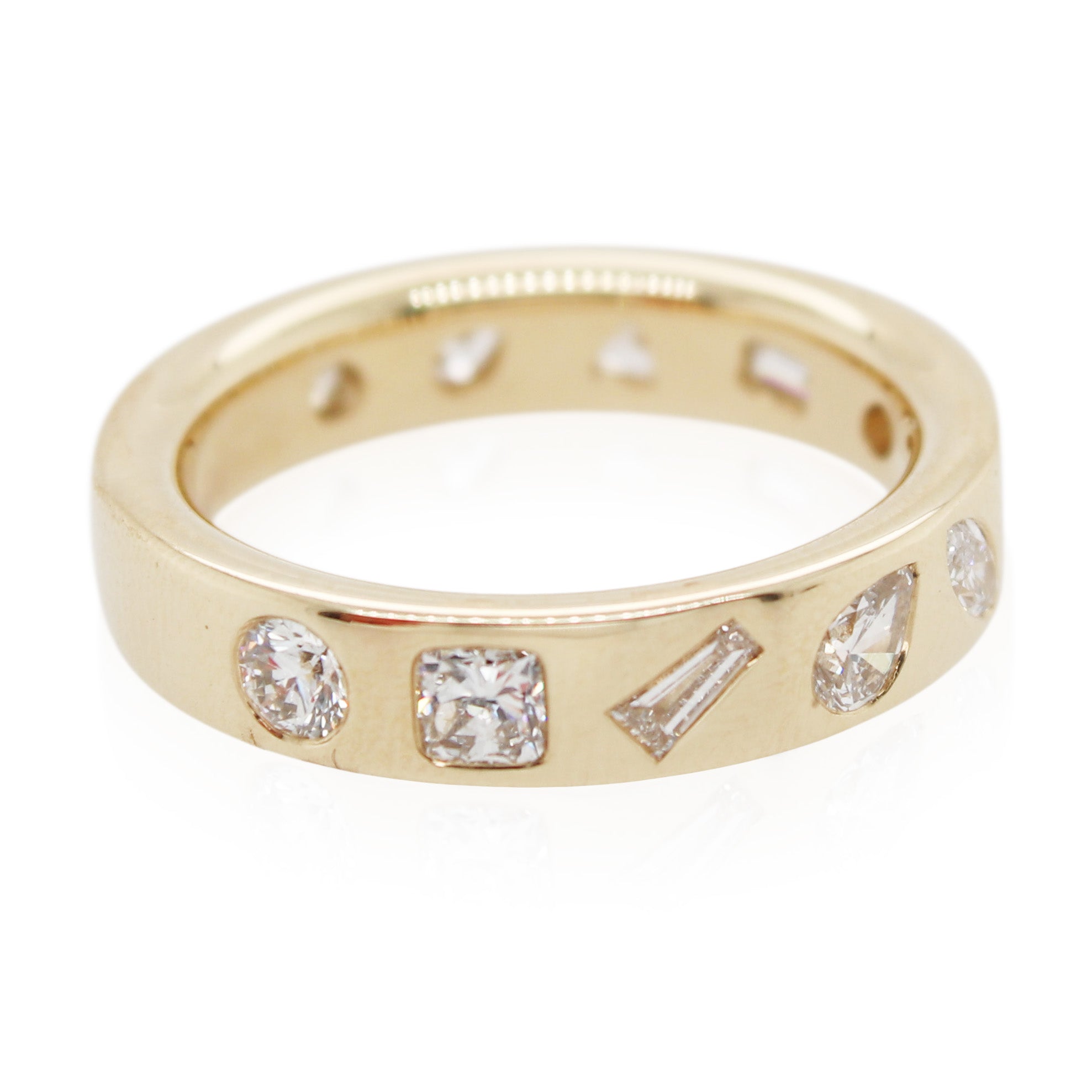 Yellow Gold Diamond Bezel Set Band