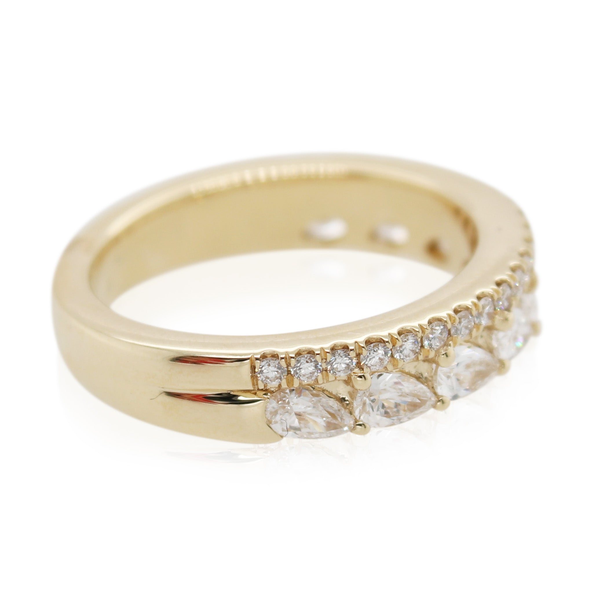 Yellow Gold Double Row Diamond Band