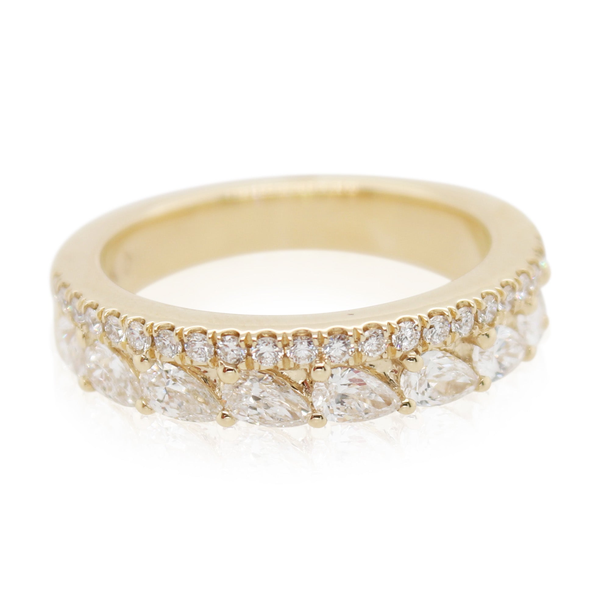 Yellow Gold Double Row Diamond Band