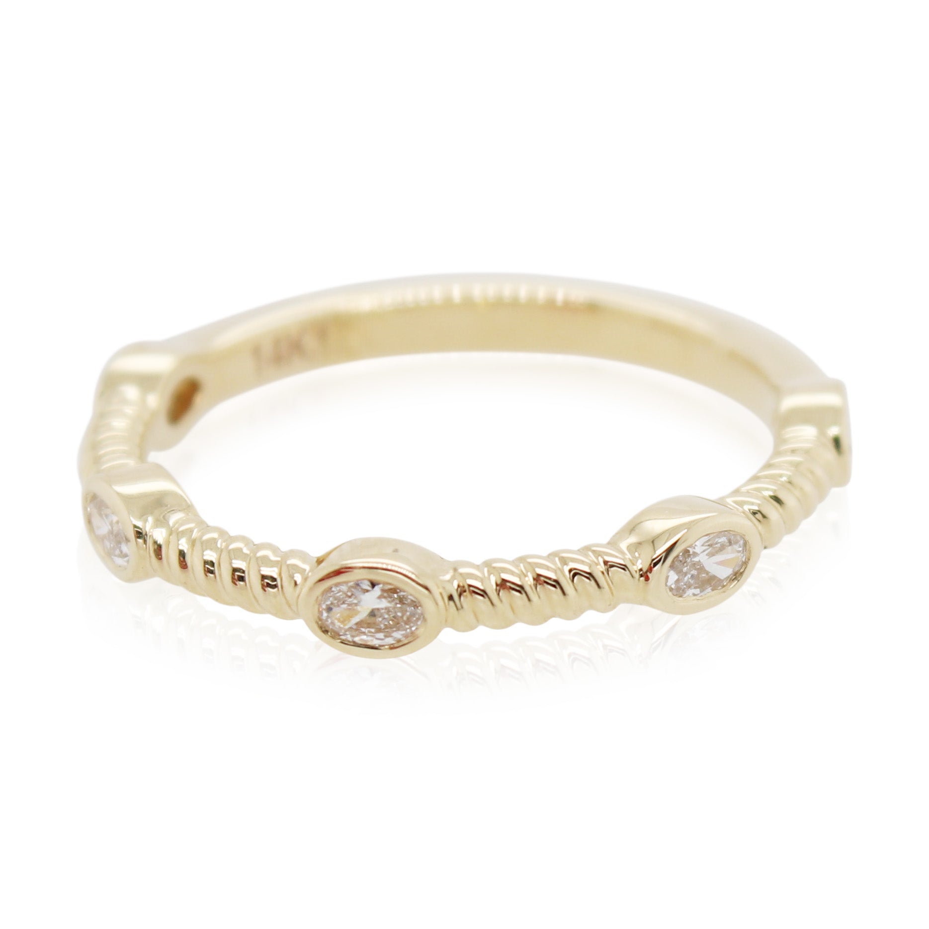 Yellow Gold Oval Diamond Rope Band
