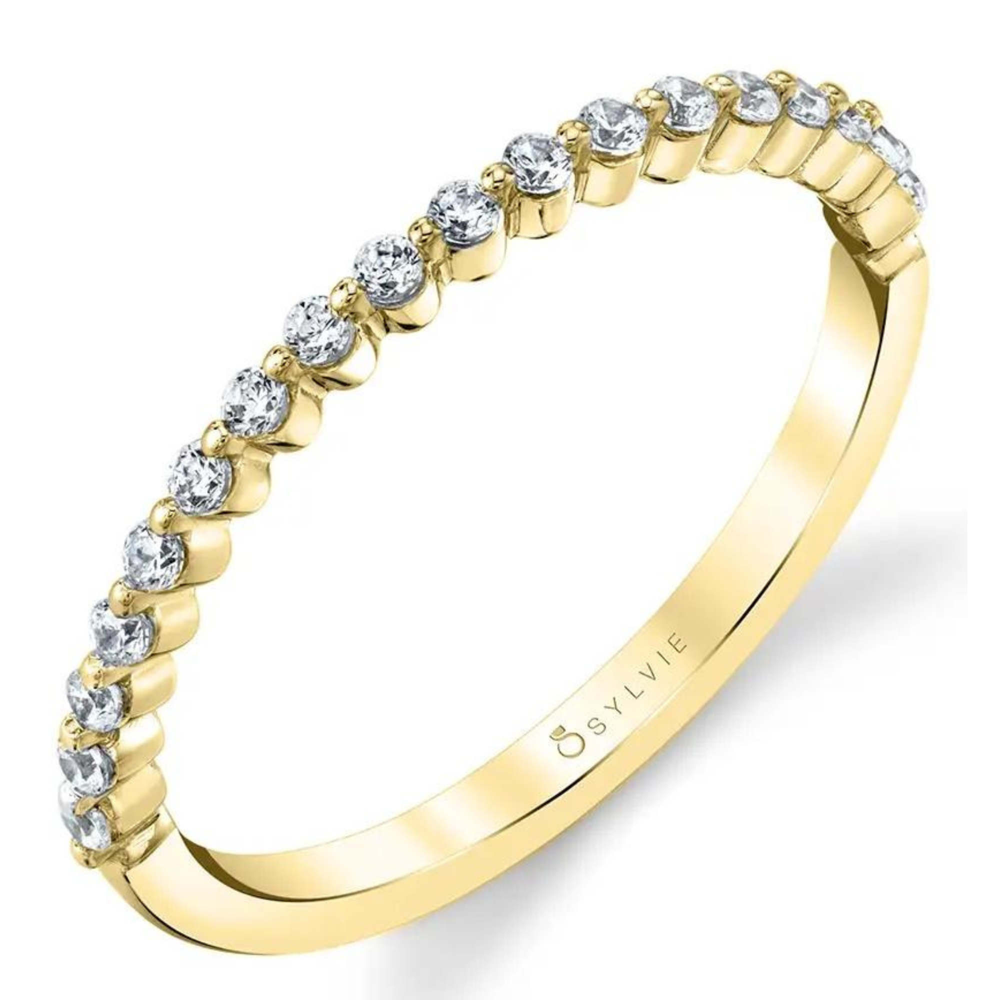 Sylvie Half Round Single Prong Diamond Band